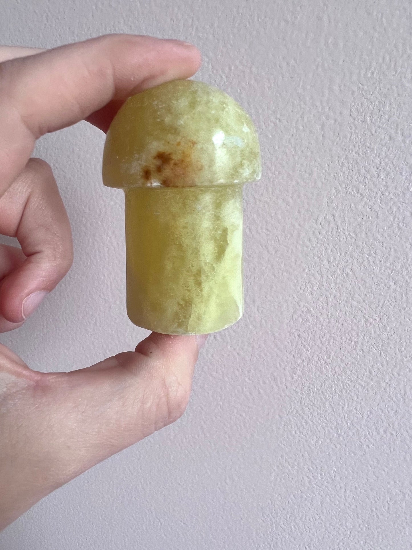 Lemon Calcite Mushroom Carving | Hand Carved Yellow Calcite Mushroom