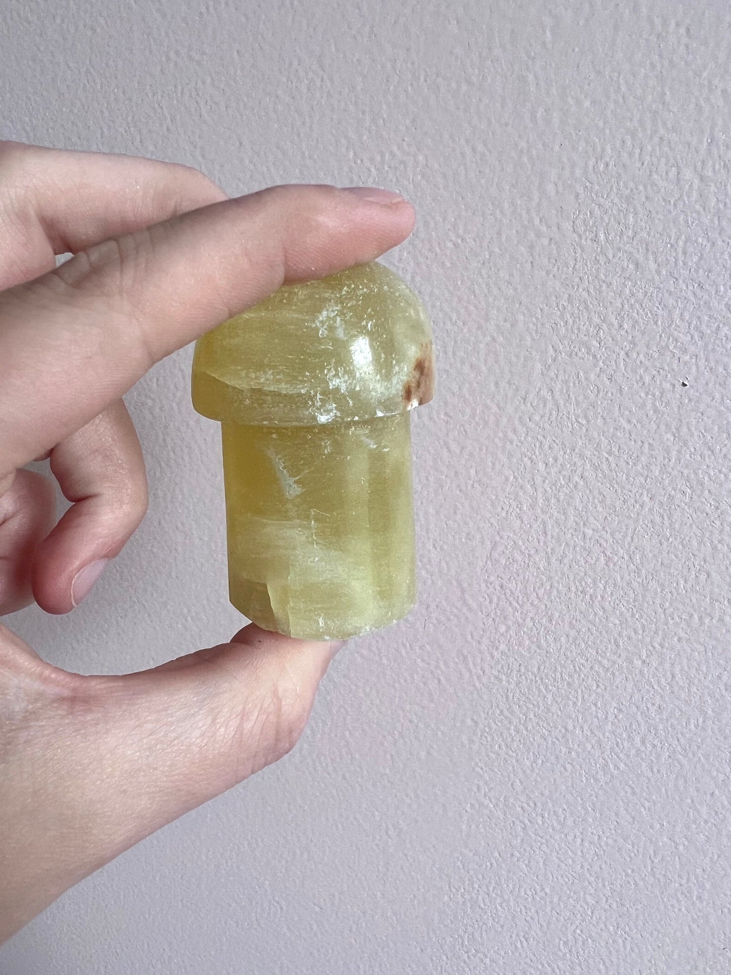 Lemon Calcite Mushroom Carving | Hand Carved Yellow Calcite Mushroom