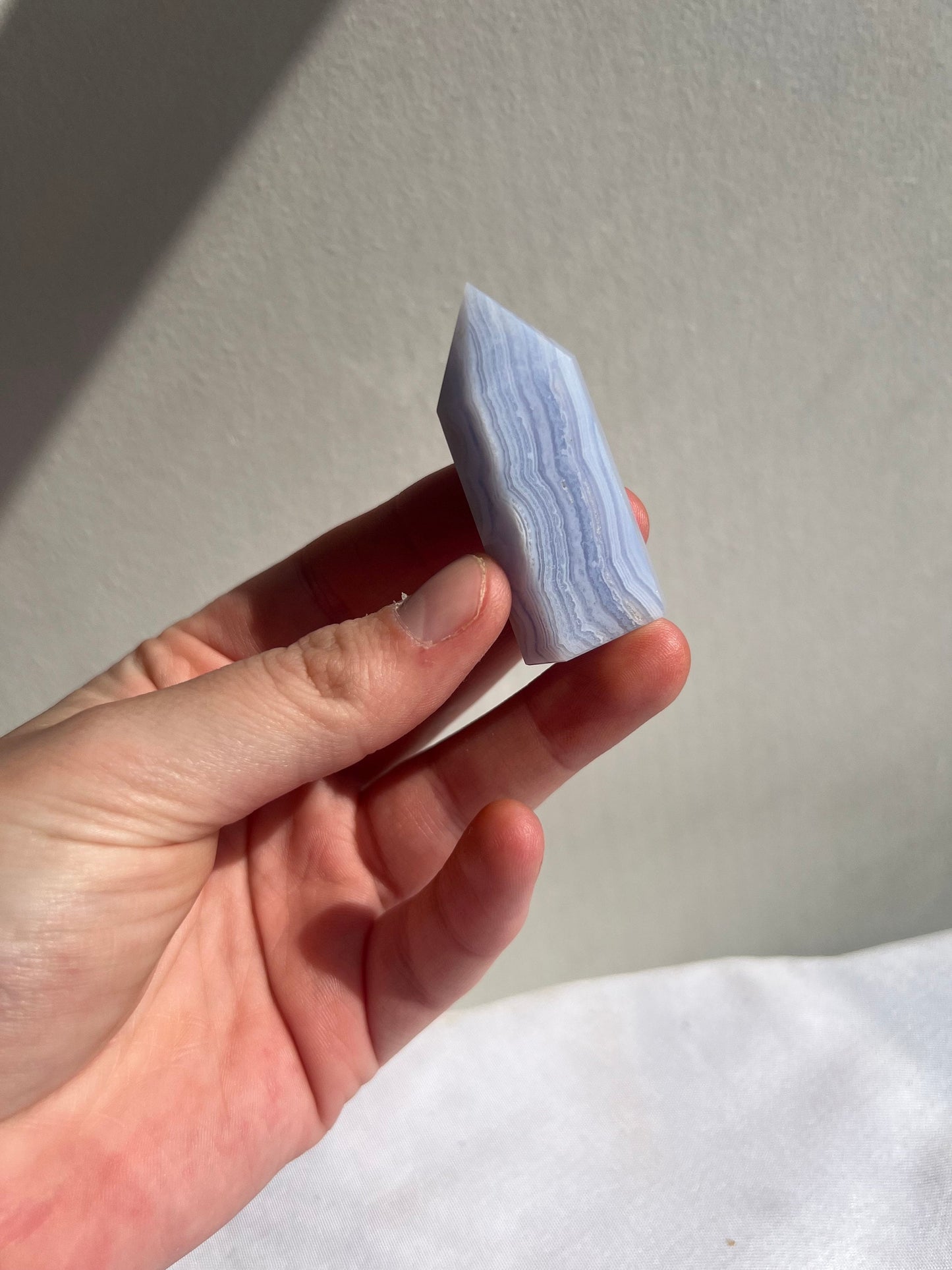 Blue Lace Agate Mini Tower with Beautiful Banding