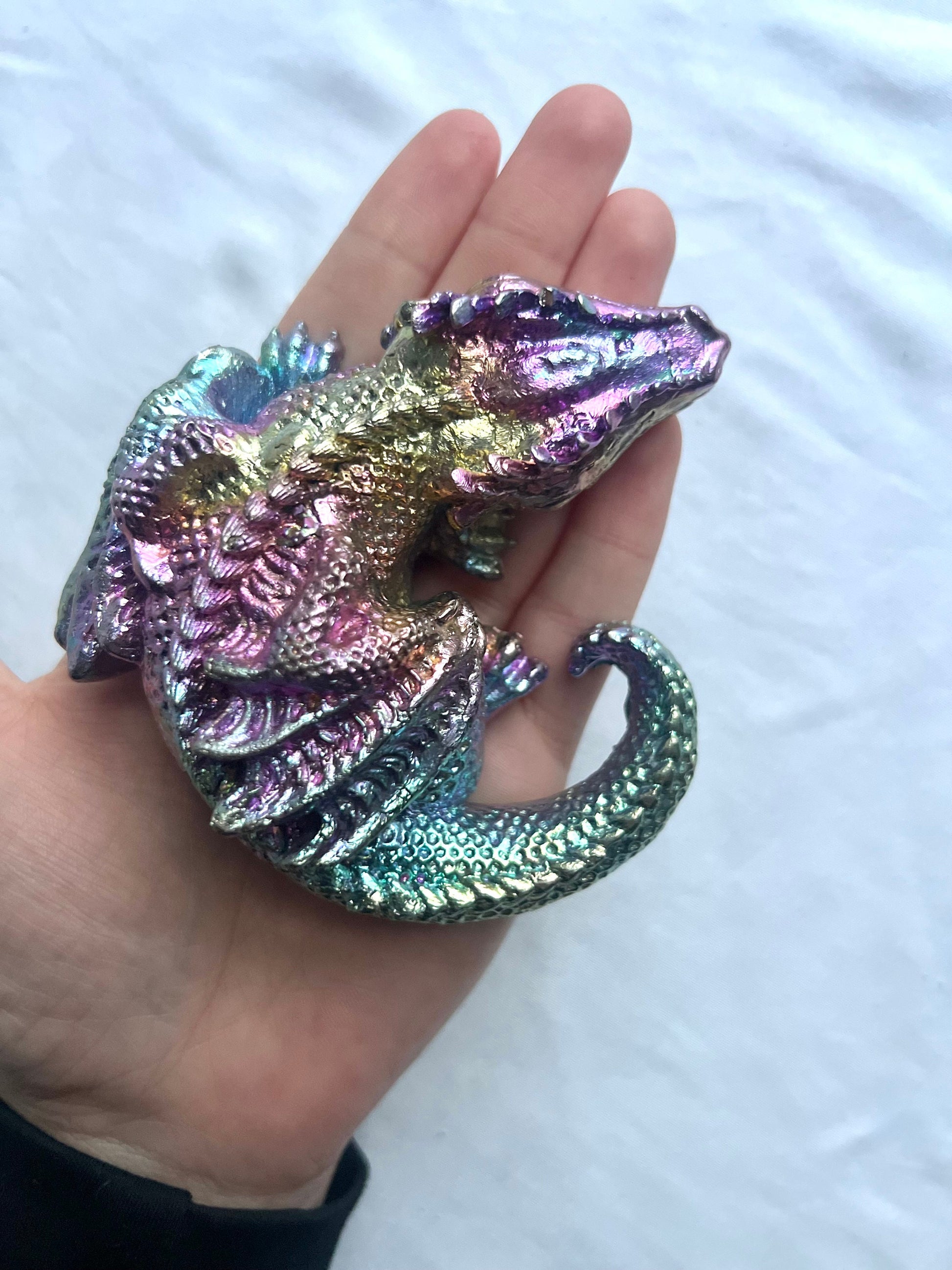 Stunning Bismuth Sleeping Dragon Carving | Rainbow Sleeping Dragon