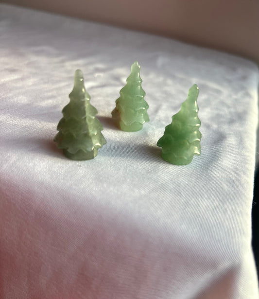 Mini Christmas Tree Made with Green Aventurine | Green Aventurine Pine Trees