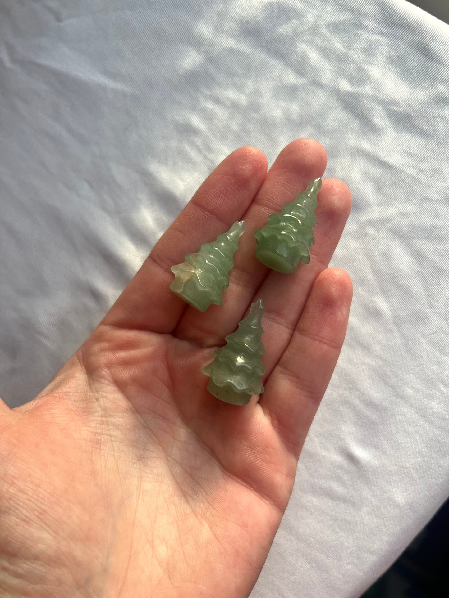 Mini Christmas Tree Made with Green Aventurine | Green Aventurine Pine Trees