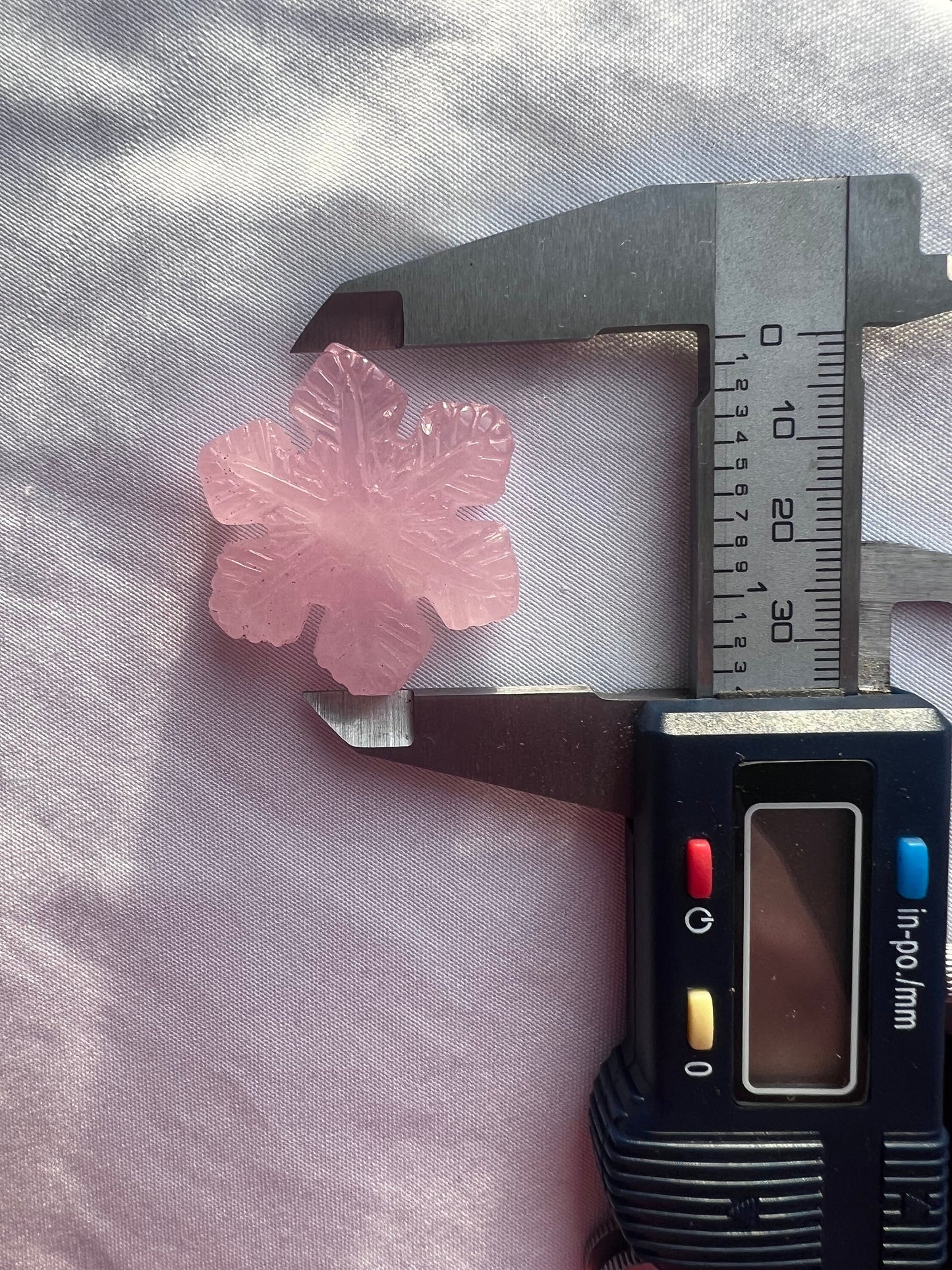 Rose Quartz Hand Carved Snowflakes