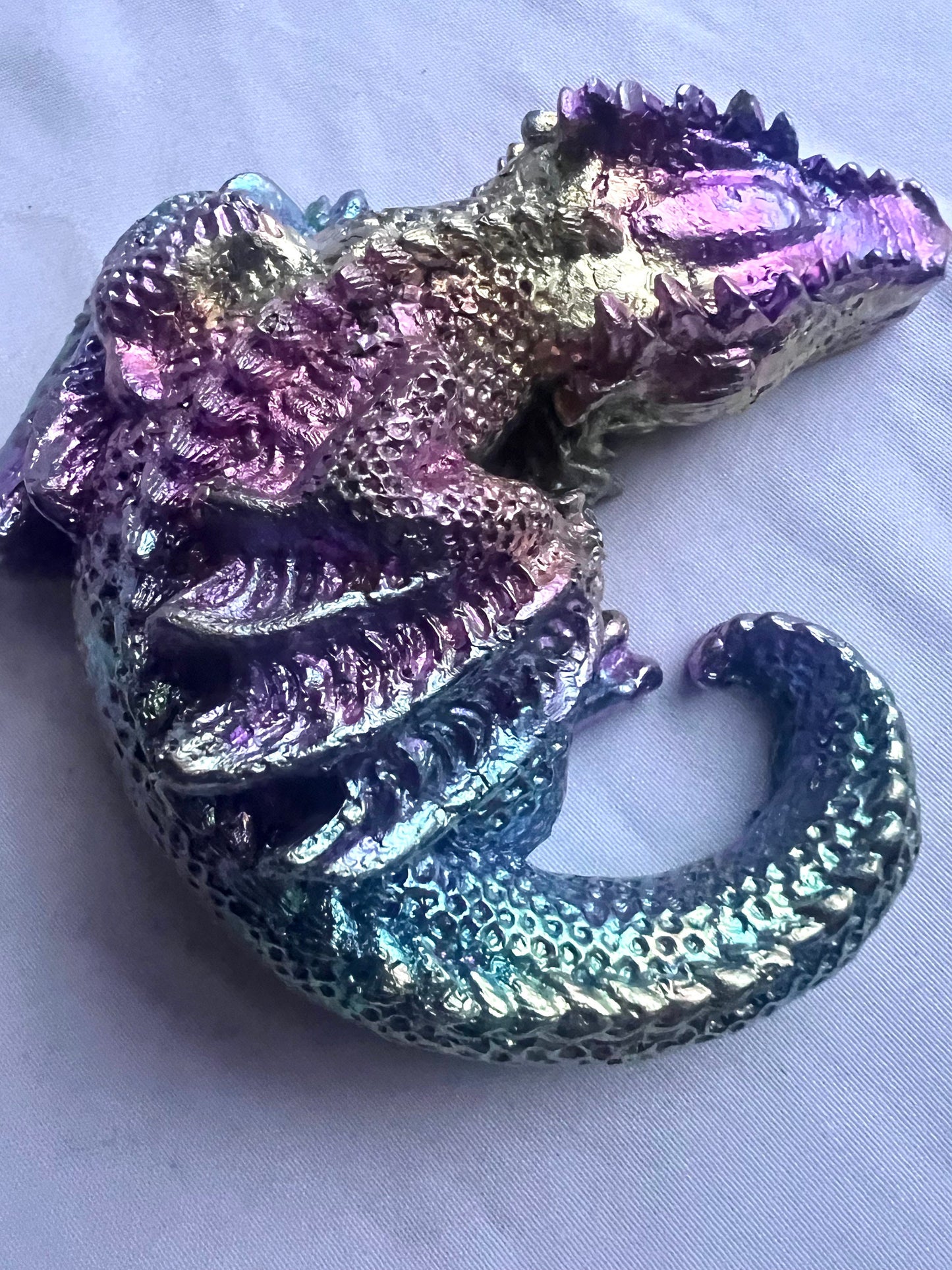 Stunning Bismuth Sleeping Dragon Carving | Rainbow Sleeping Dragon