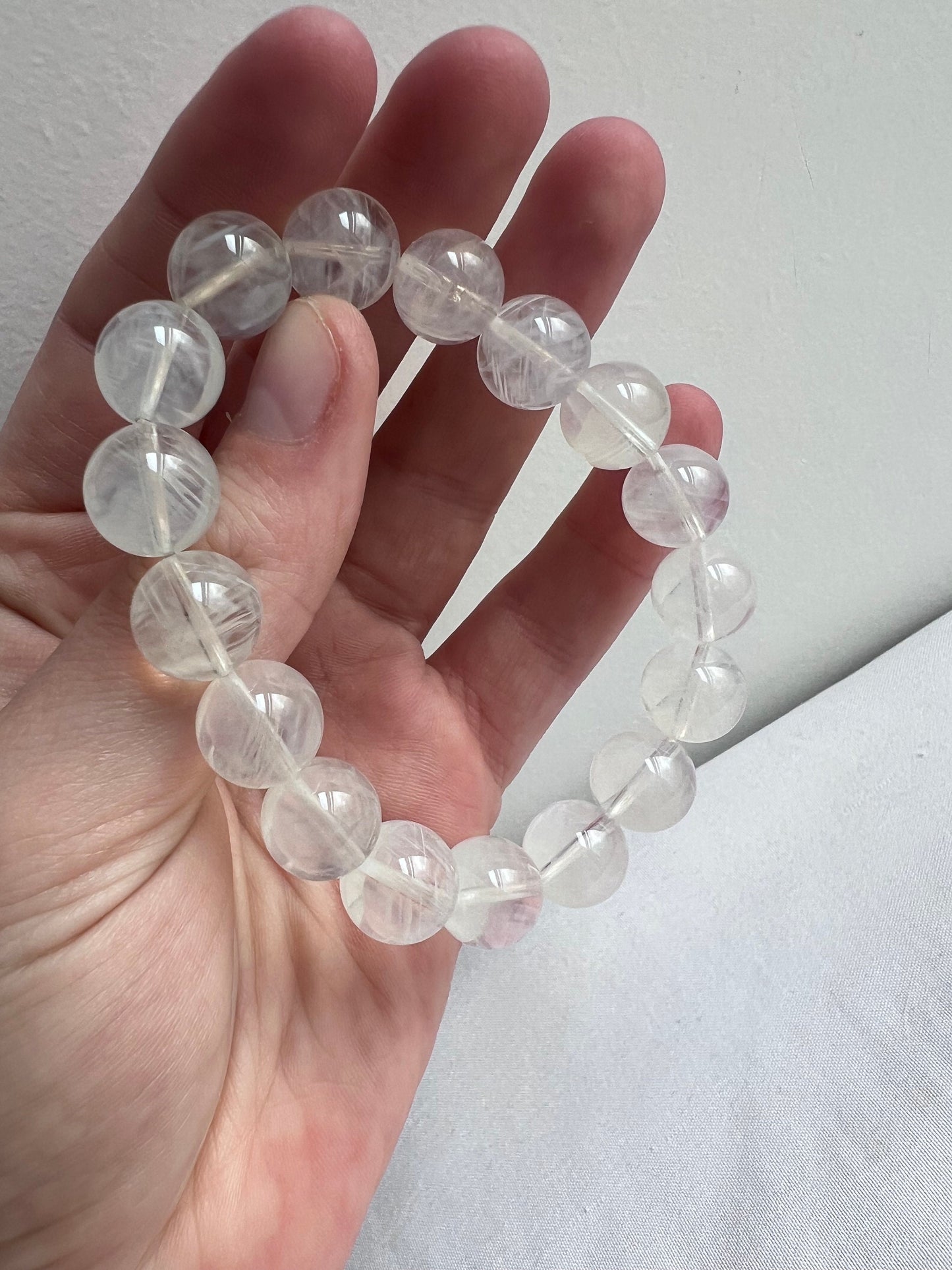 RARE Angel Feather Quartz Bracelet 9mm | Blue Needle Quartz