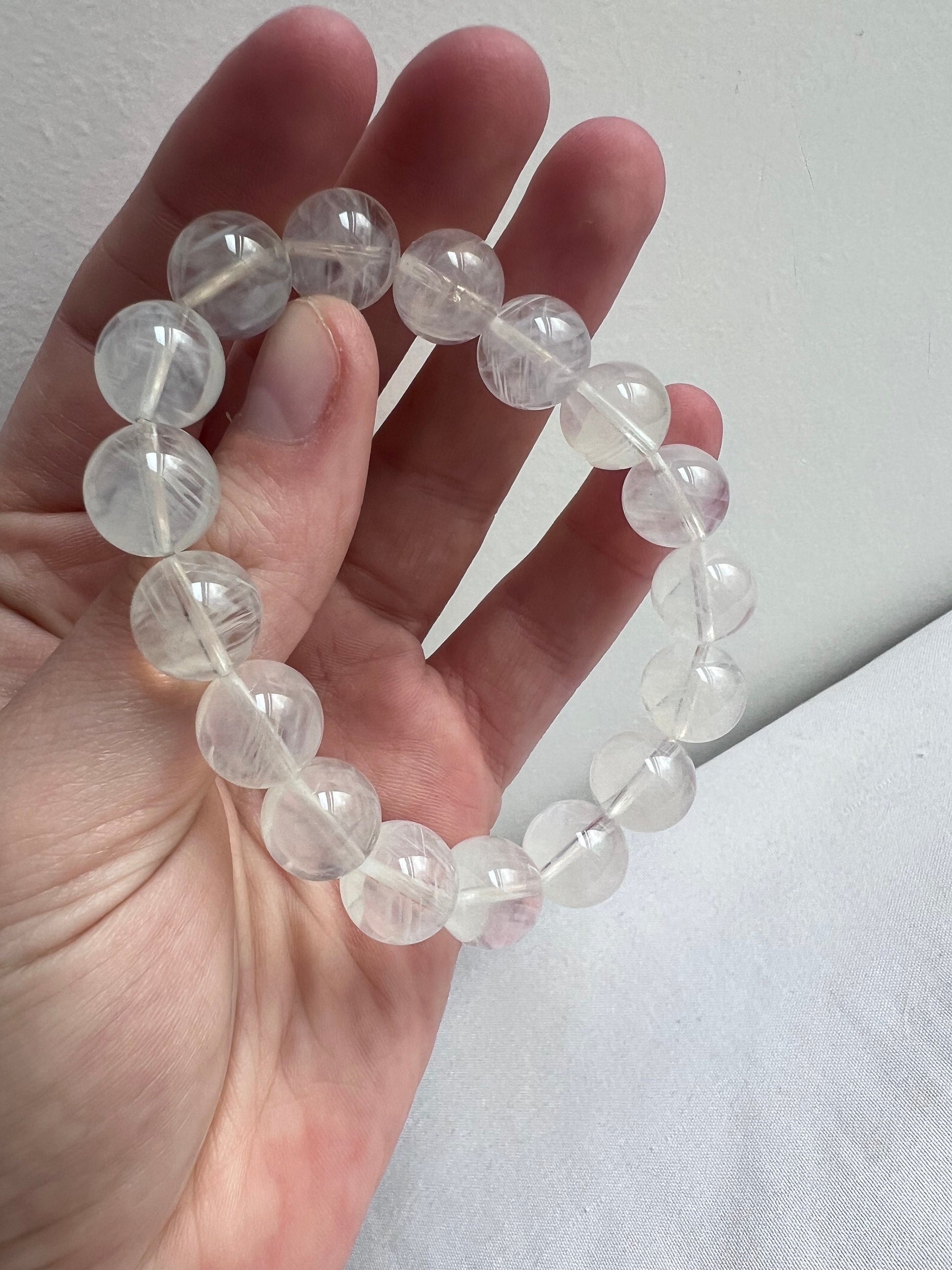 RARE Angel Feather Quartz Bracelet 9mm | Blue Needle Quartz