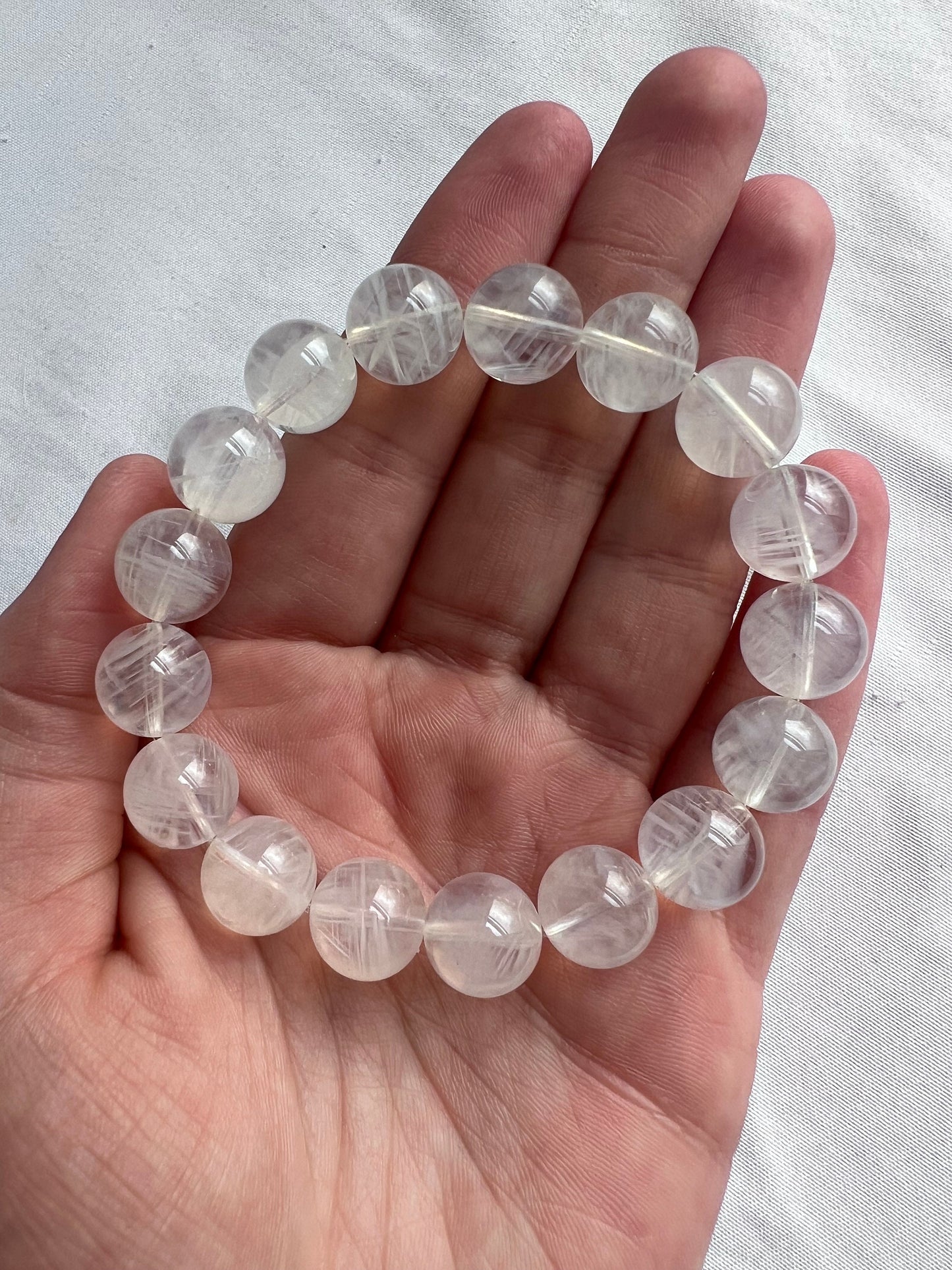 RARE Angel Feather Quartz Bracelet 9mm | Blue Needle Quartz