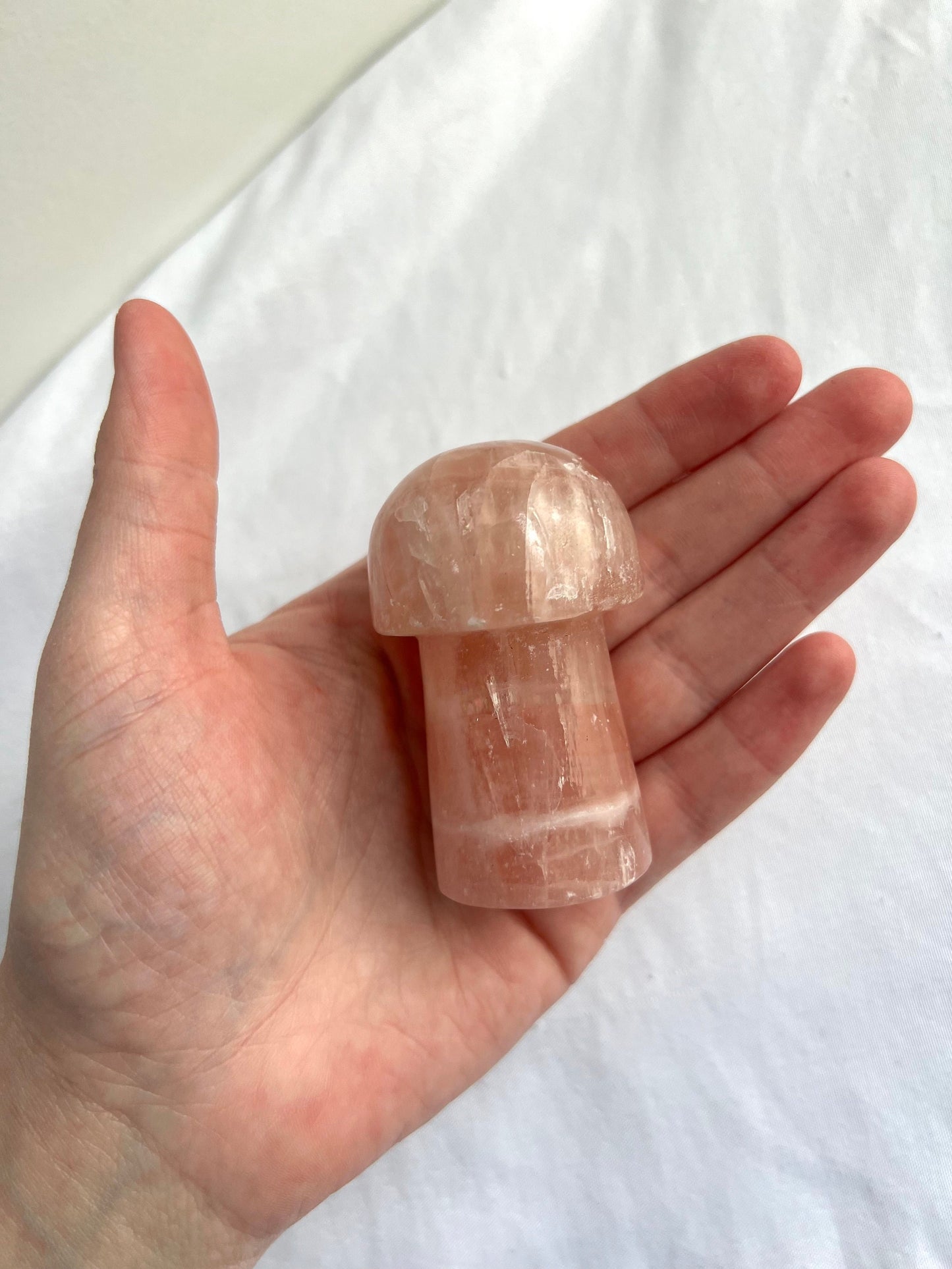 Gorgeous Aragonite Mushroom Carving from Morrocco