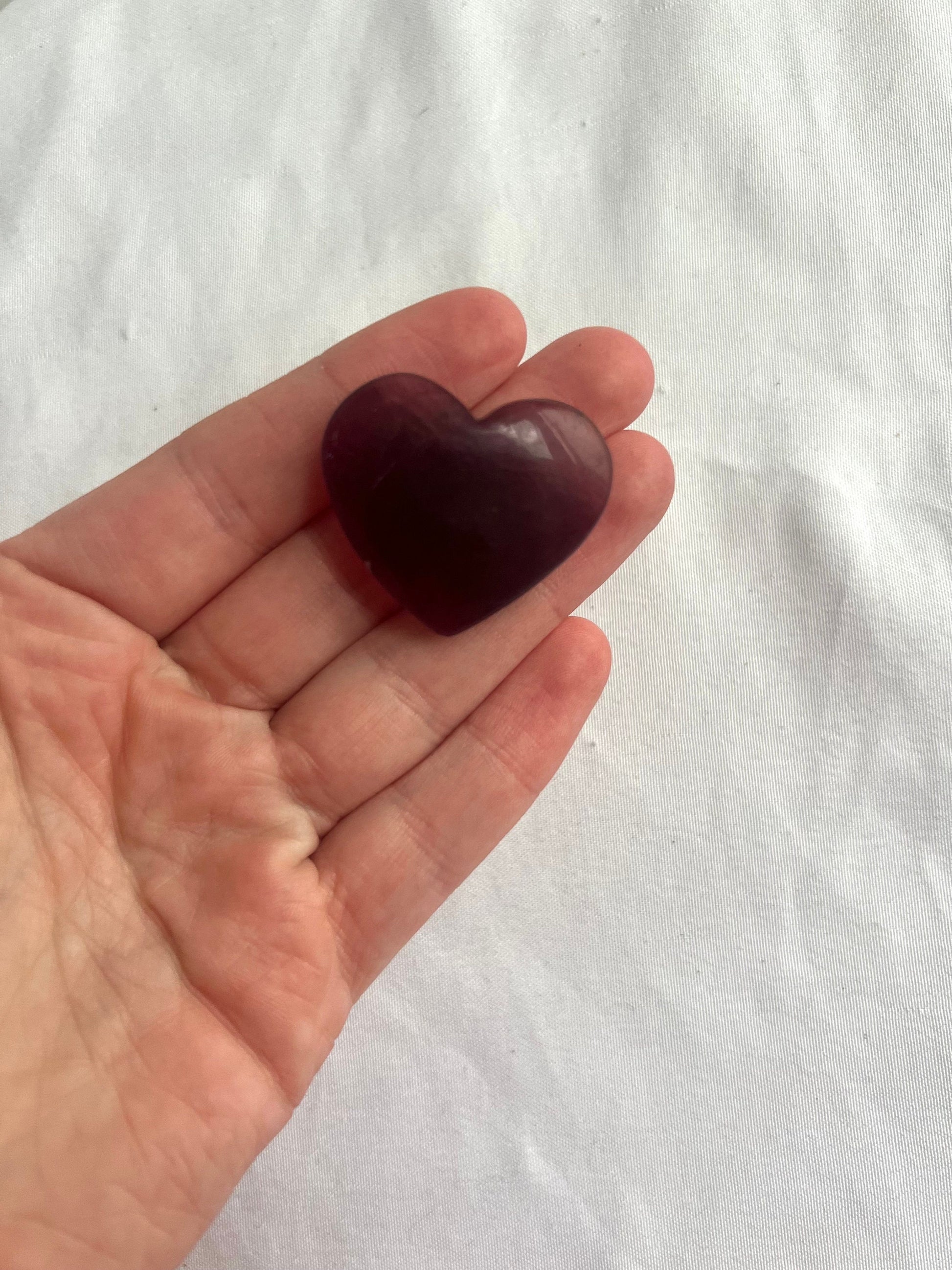 Purple Candy Fluorite Heart Carving | Hand-Carved Heart