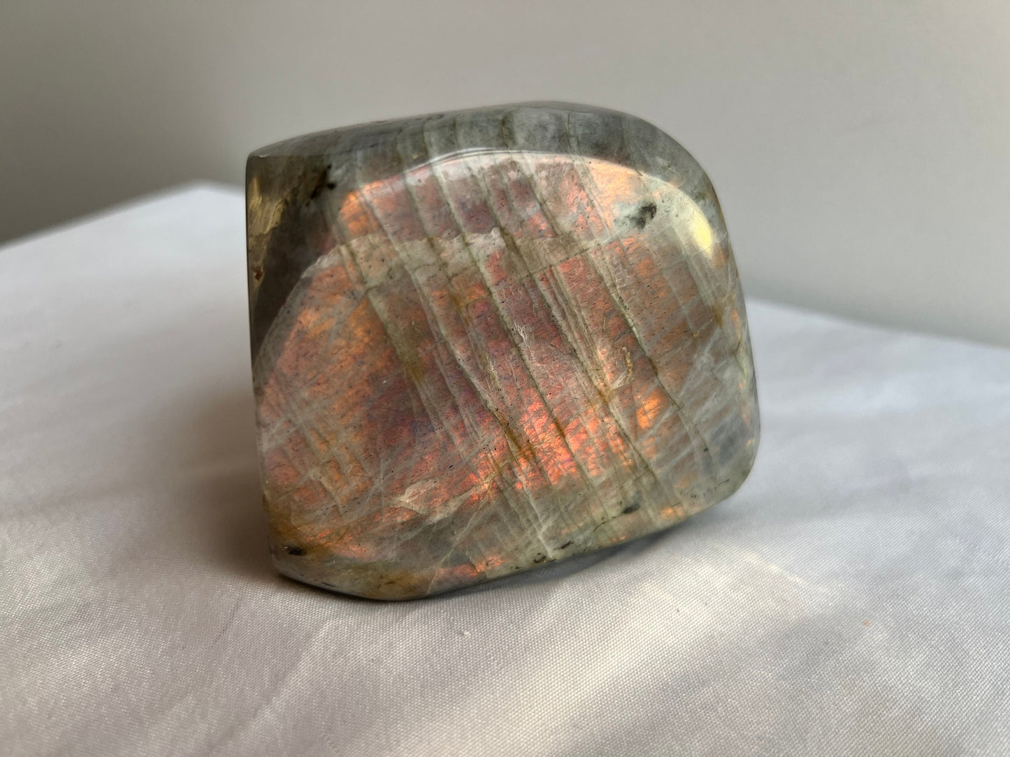 Sunset Labradorite Freeform | 0.899KG Labradorite Slab with Pink Purple Orange Flash