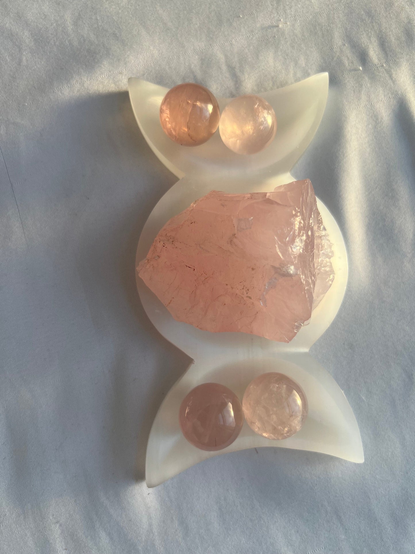 Moon Cycle Selenite Dish | Crescent Moon Satin Spar Bowl