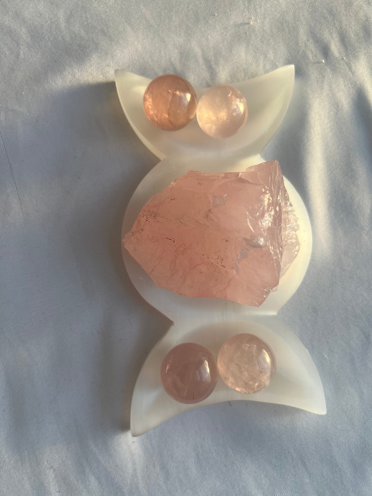 Moon Cycle Selenite Dish | Crescent Moon Satin Spar Bowl