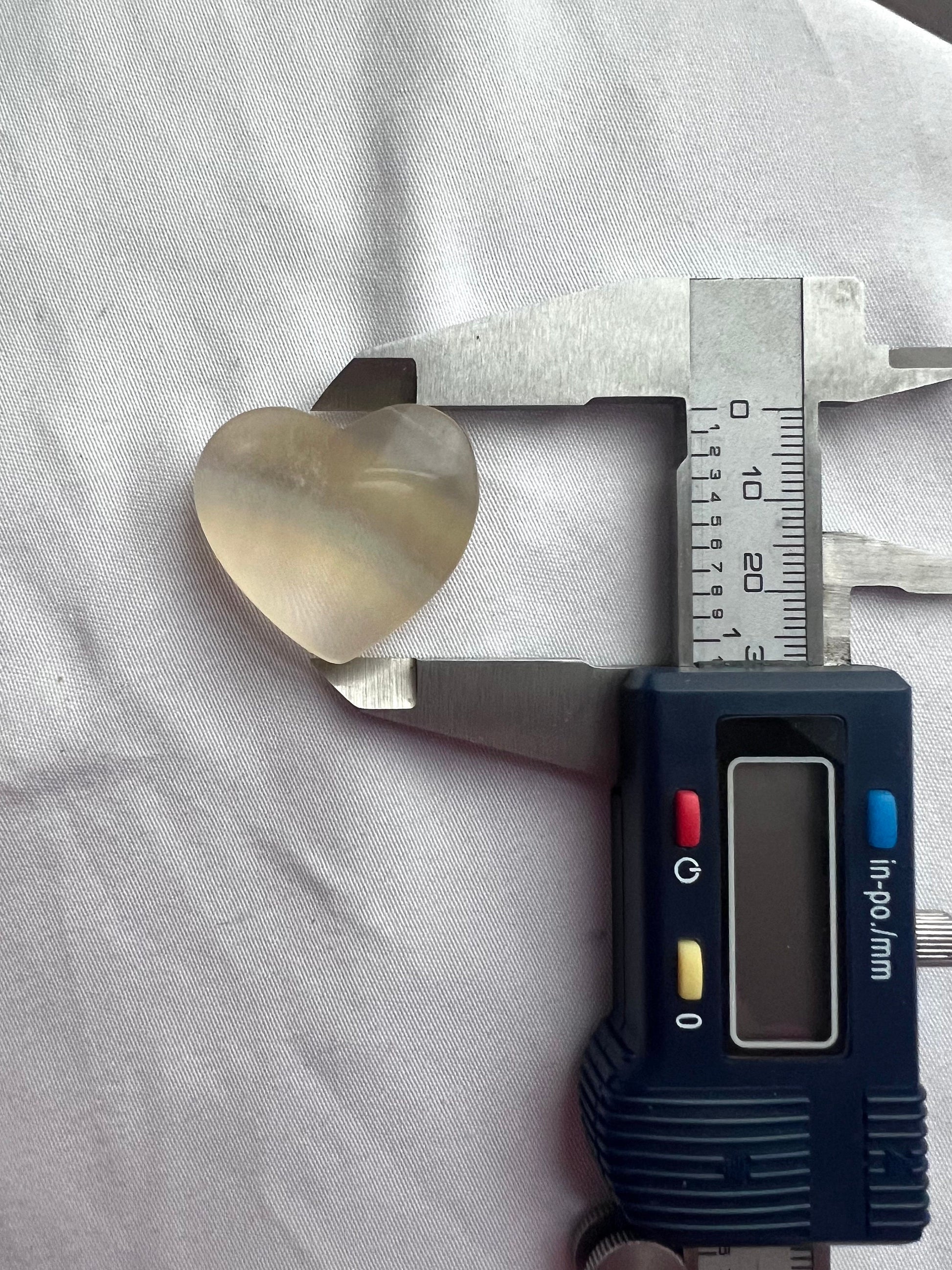 Clear Banded Candy Fluorite Heart Carving Small