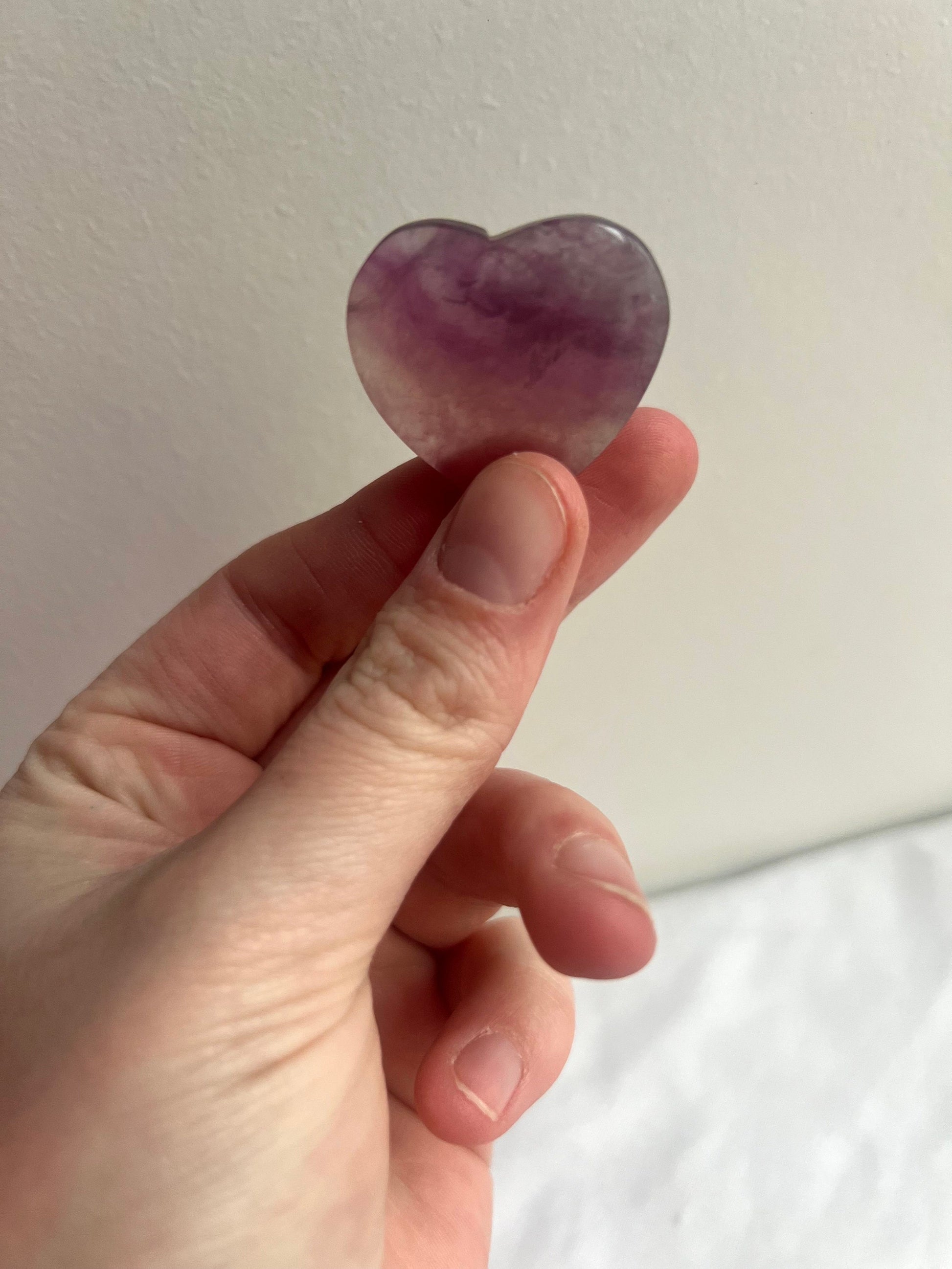 Candy Fluorite Heart Carving | Small Hand-Carved Candy Fluorite Heart