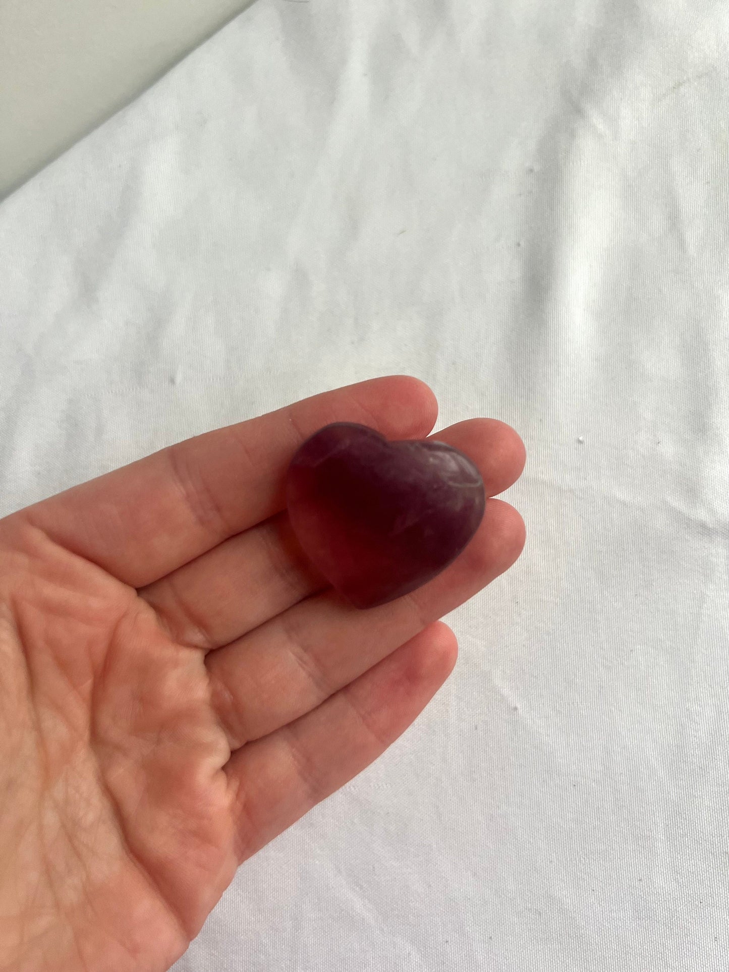 Candy Fluorite Heart Carving | Small Hand-Carved Candy Fluorite Heart