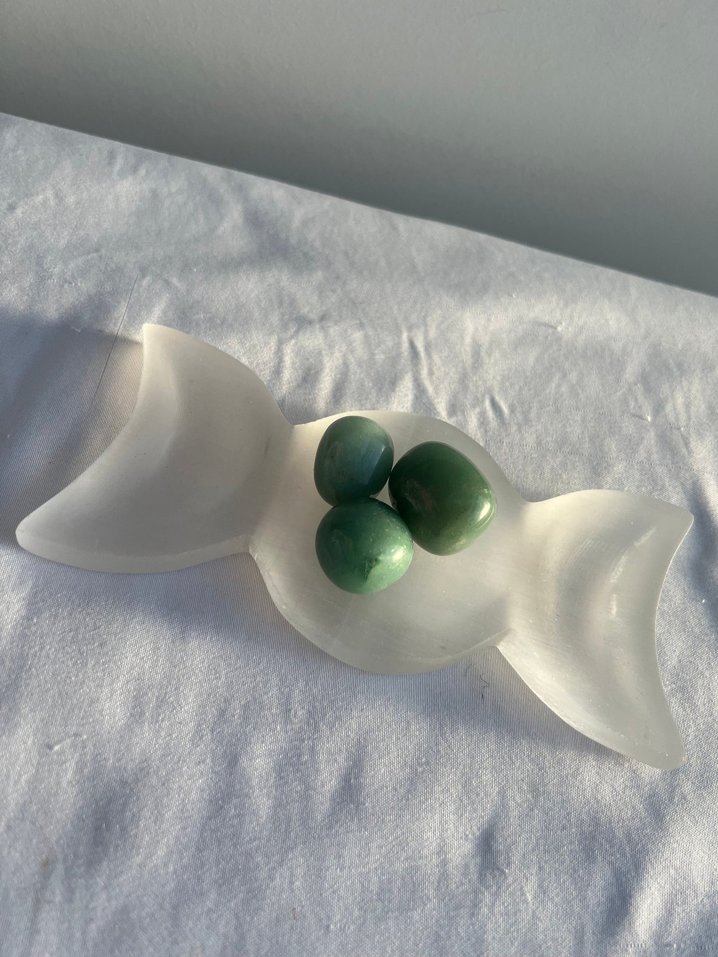 Moon Cycle Selenite Dish | Crescent Moon Satin Spar Bowl #2