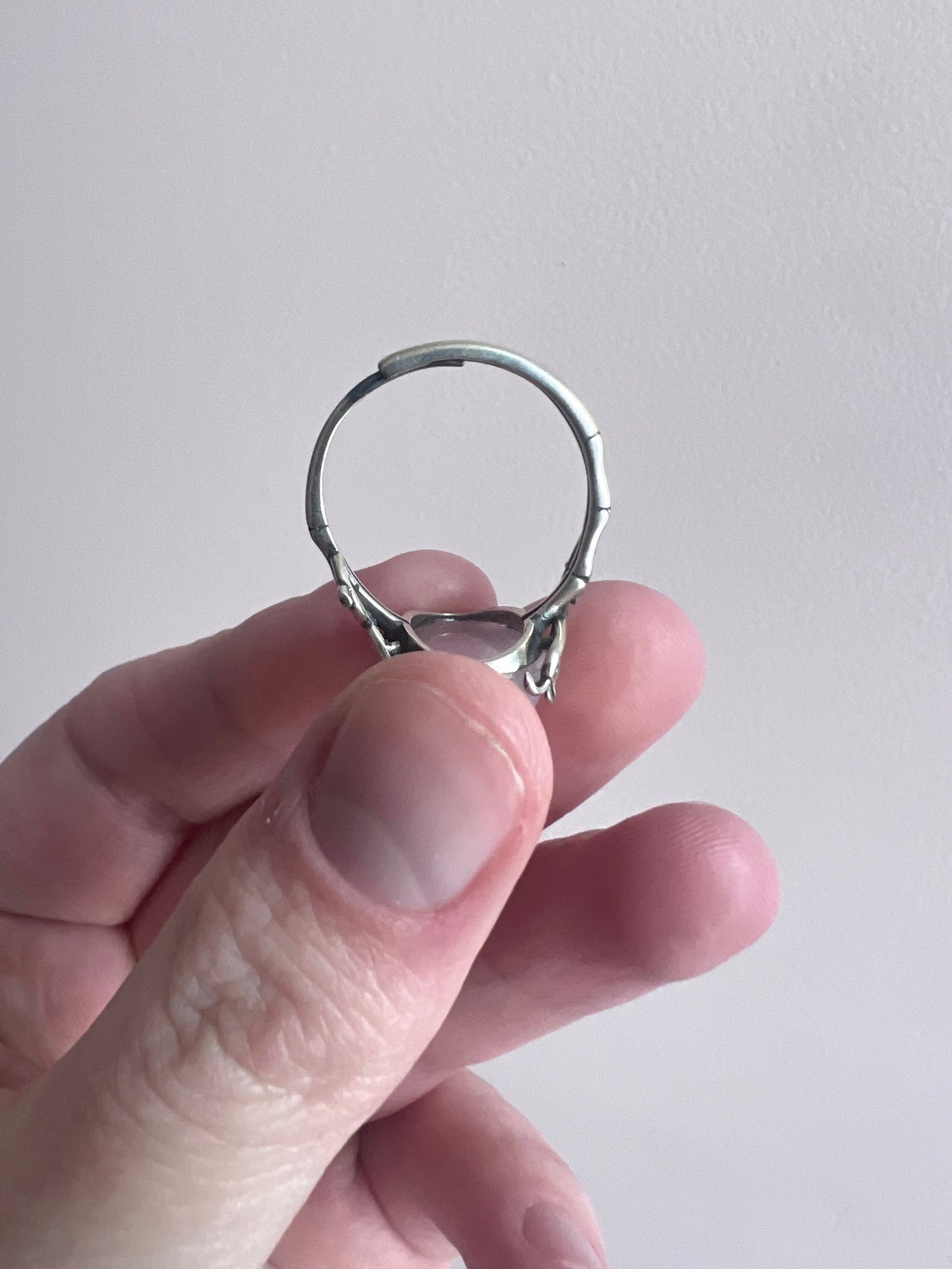 Kunzite Ring | 925 Sterling Silver Adjustable Band Gemstone Ring