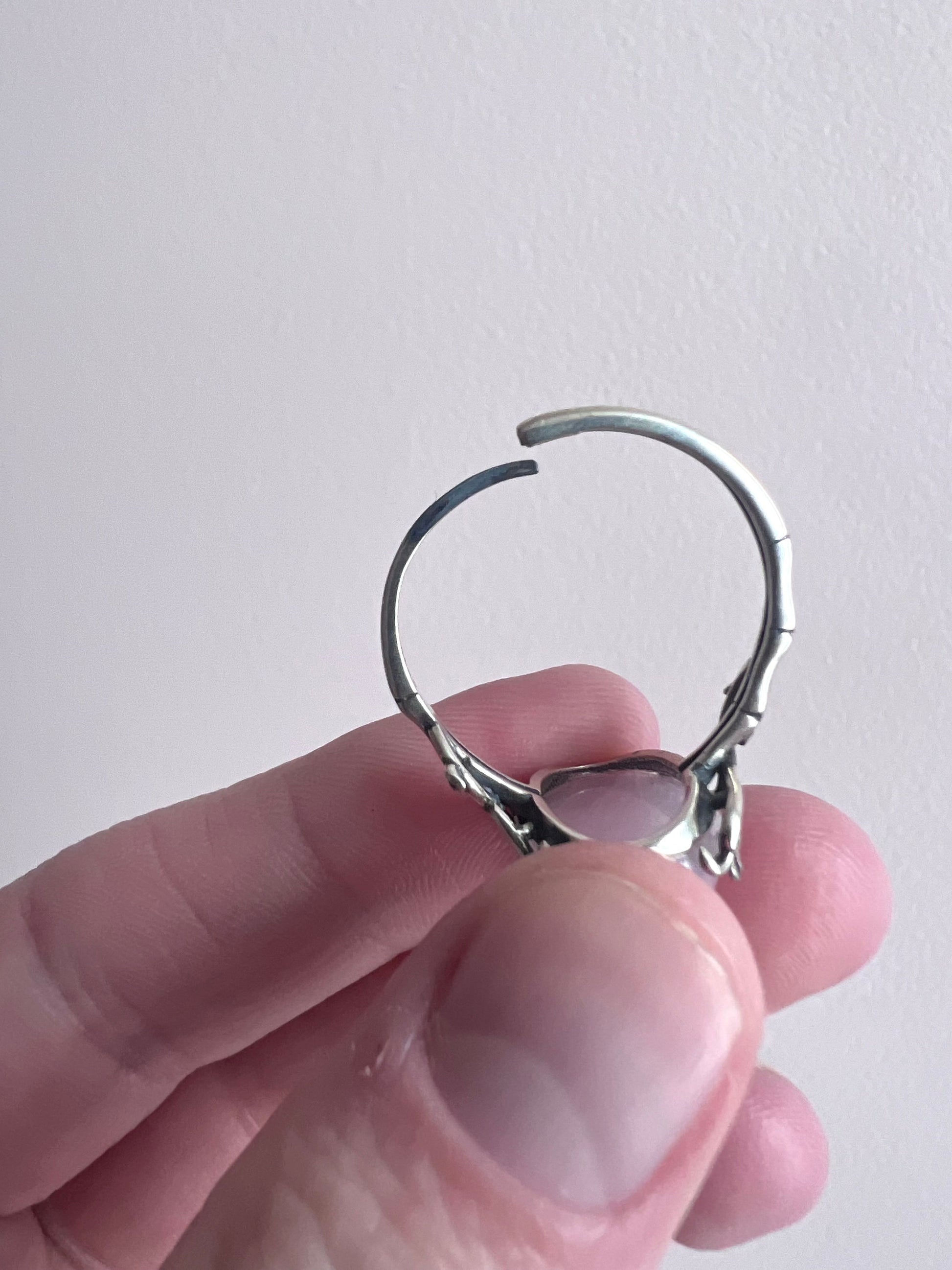 Kunzite Ring | 925 Sterling Silver Adjustable Band Gemstone Ring