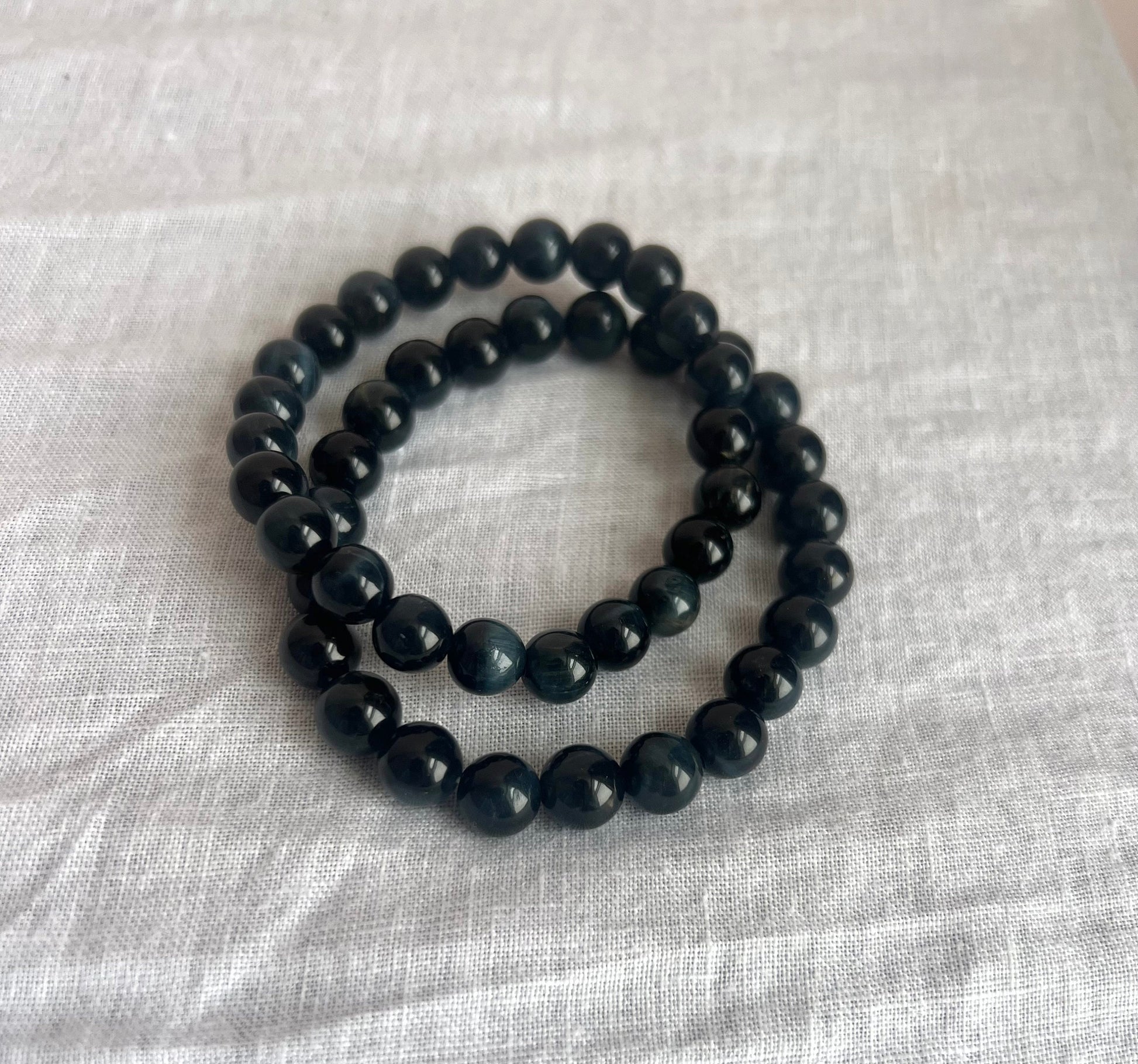 Blue Sheen Obsidian 8mm Bracelet | Blue Obsidian Gemstone Bracelet