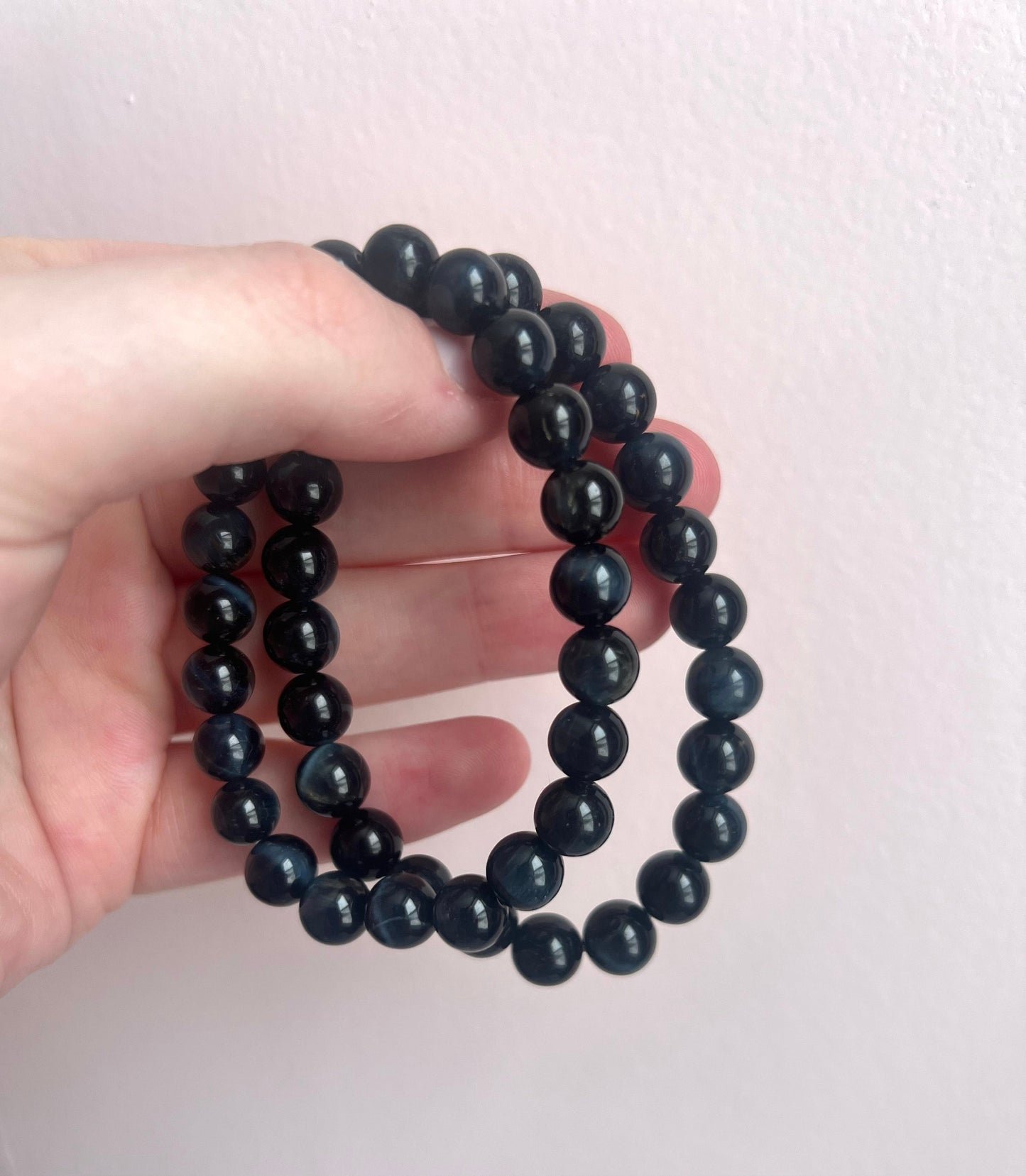 Blue Sheen Obsidian 8mm Bracelet | Blue Obsidian Gemstone Bracelet
