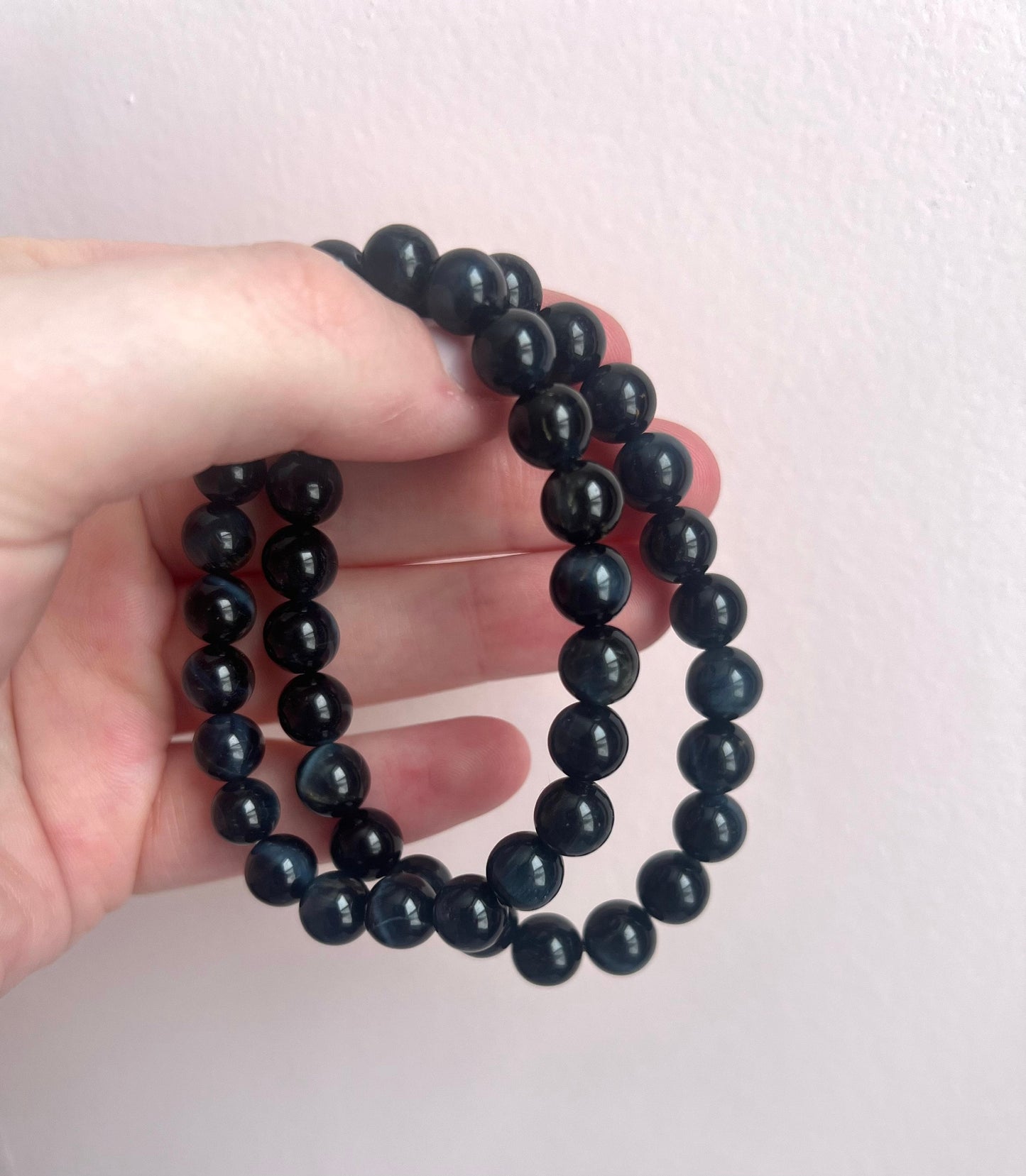 Blue Sheen Obsidian 8mm Bracelet | Blue Obsidian Gemstone Bracelet