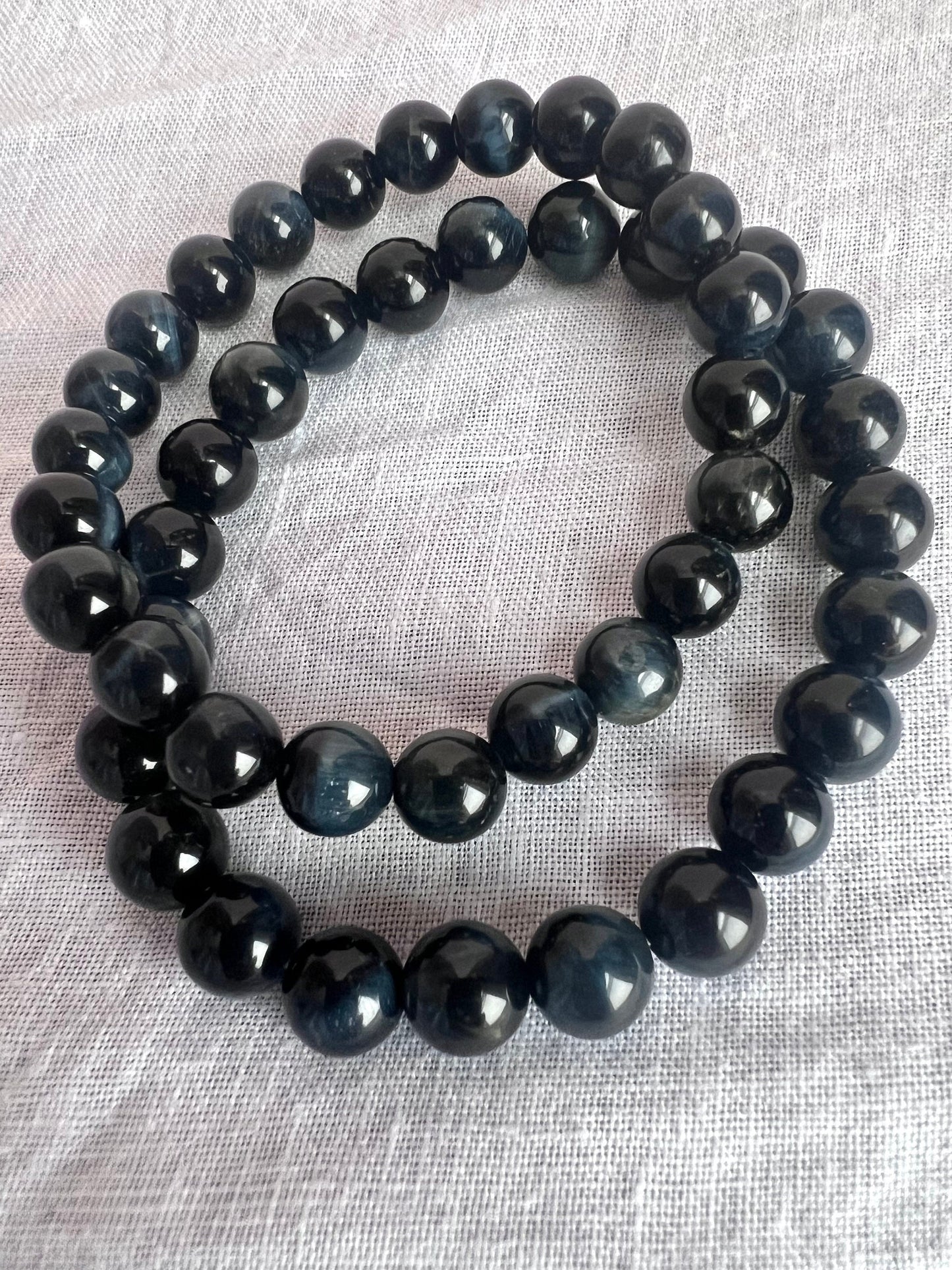 Blue Sheen Obsidian 8mm Bracelet | Blue Obsidian Gemstone Bracelet