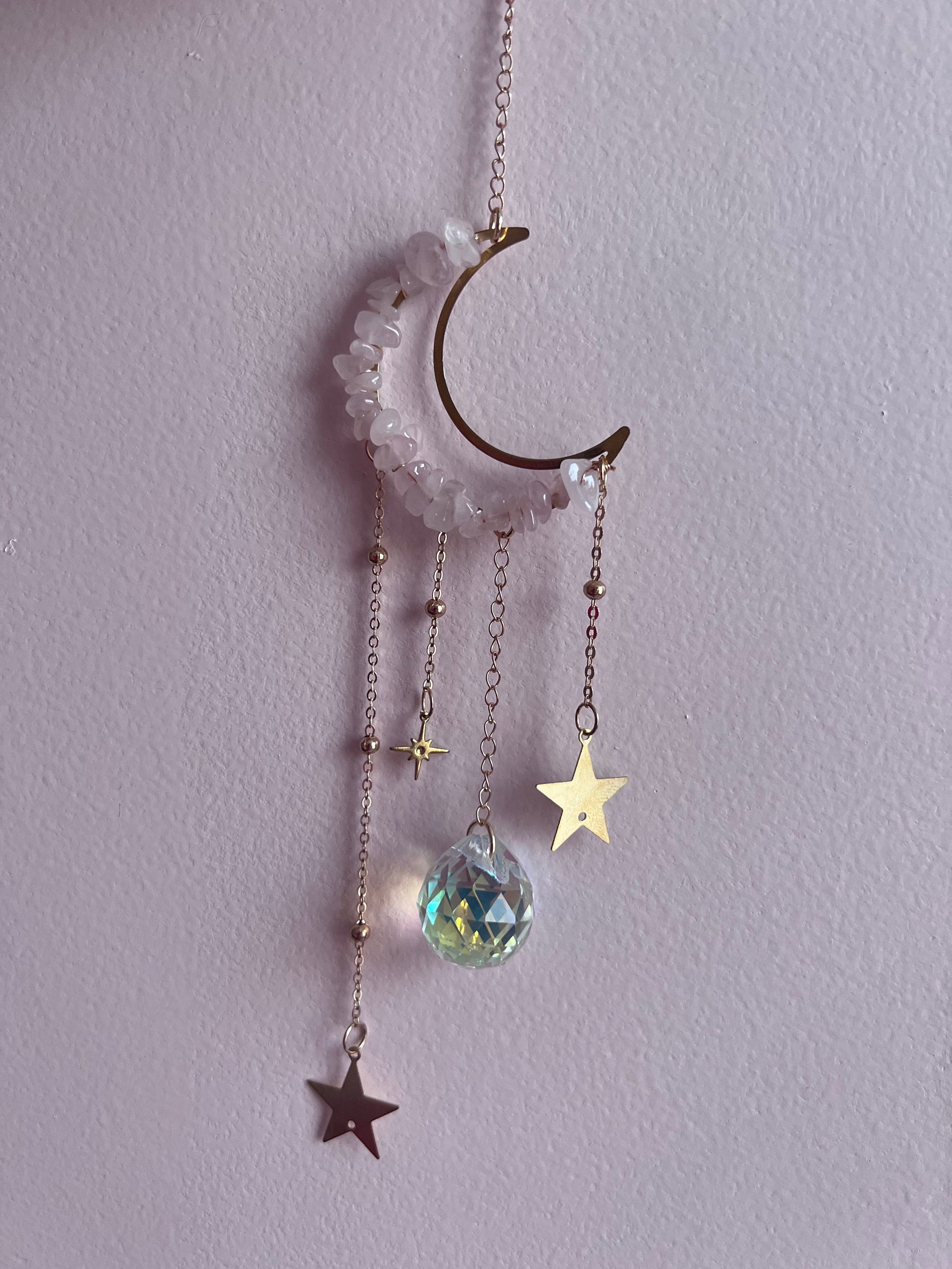 Gorgeous Rose Quartz Sun Catcher | Crystal Sun Catcher