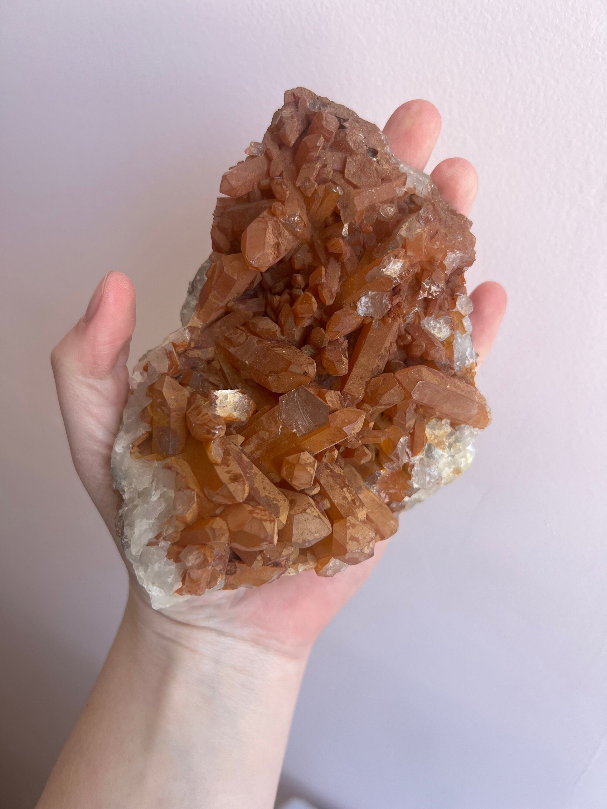 Tangerine Quartz Cluster Large | Raw Tangerine Quartz Cluster from Brazil
