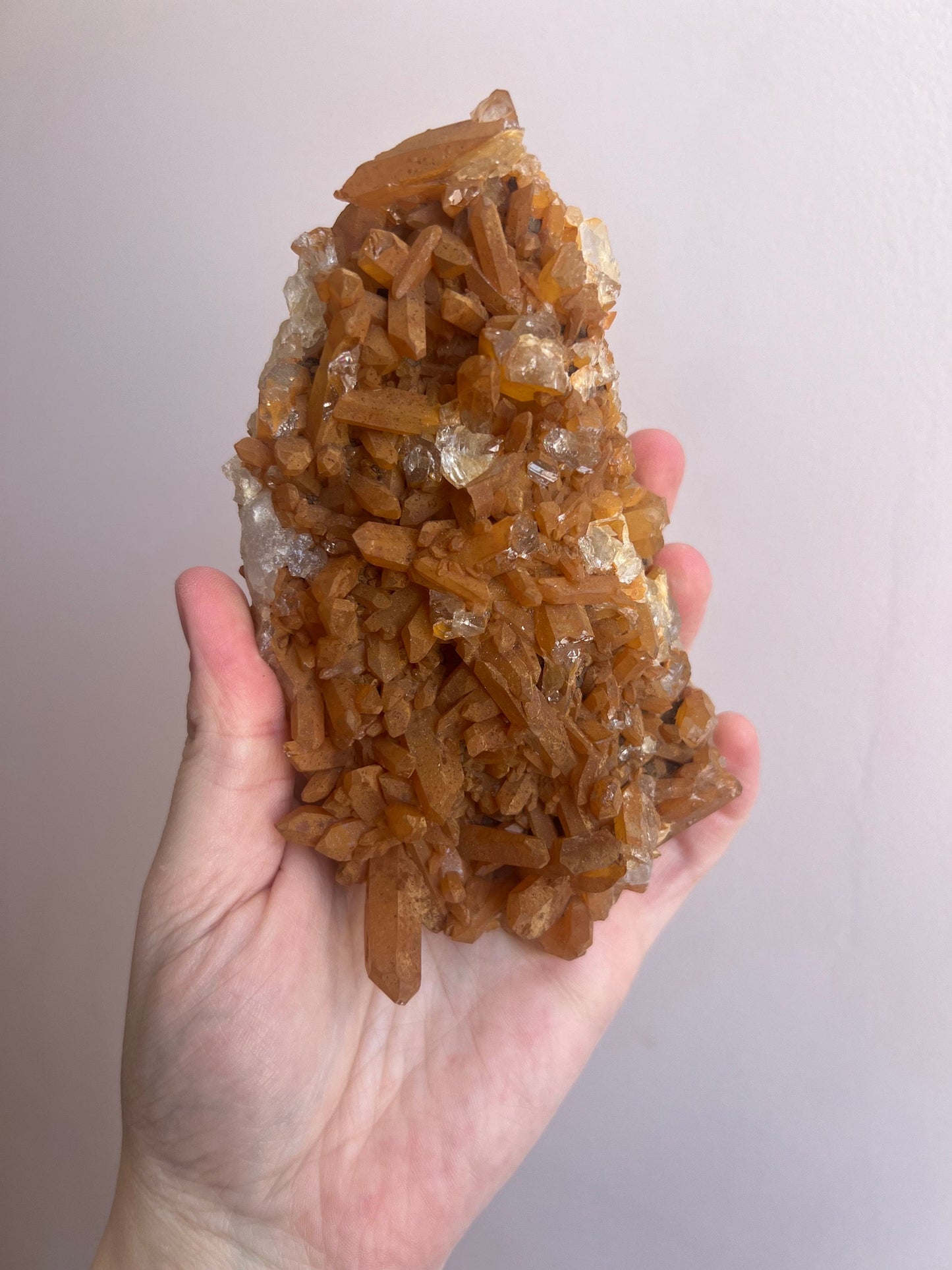 Tangerine Quartz Cluster Large | Raw Tangerine Quartz Cluster from Brazil