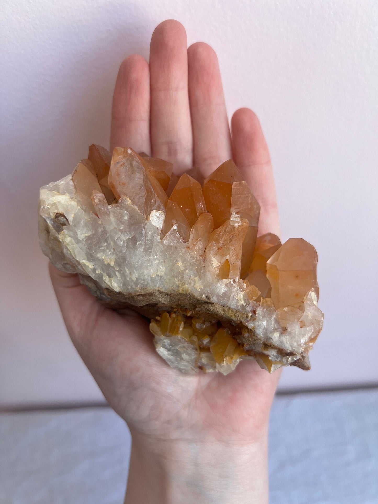 Tangerine Quartz Cluster | Raw Tangerine Quartz Cluster from Brazil