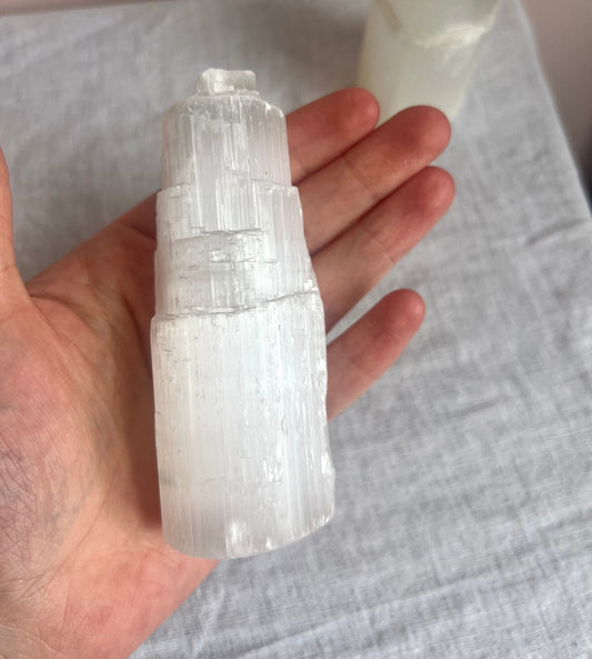 Selenite Tower Carving | Satin Spar Tower
