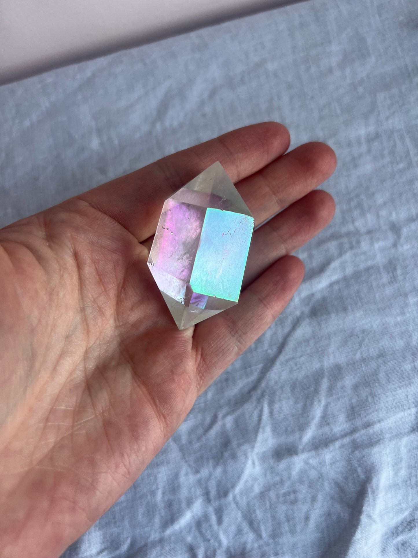 Clear Aura Quartz Double Terminated Point