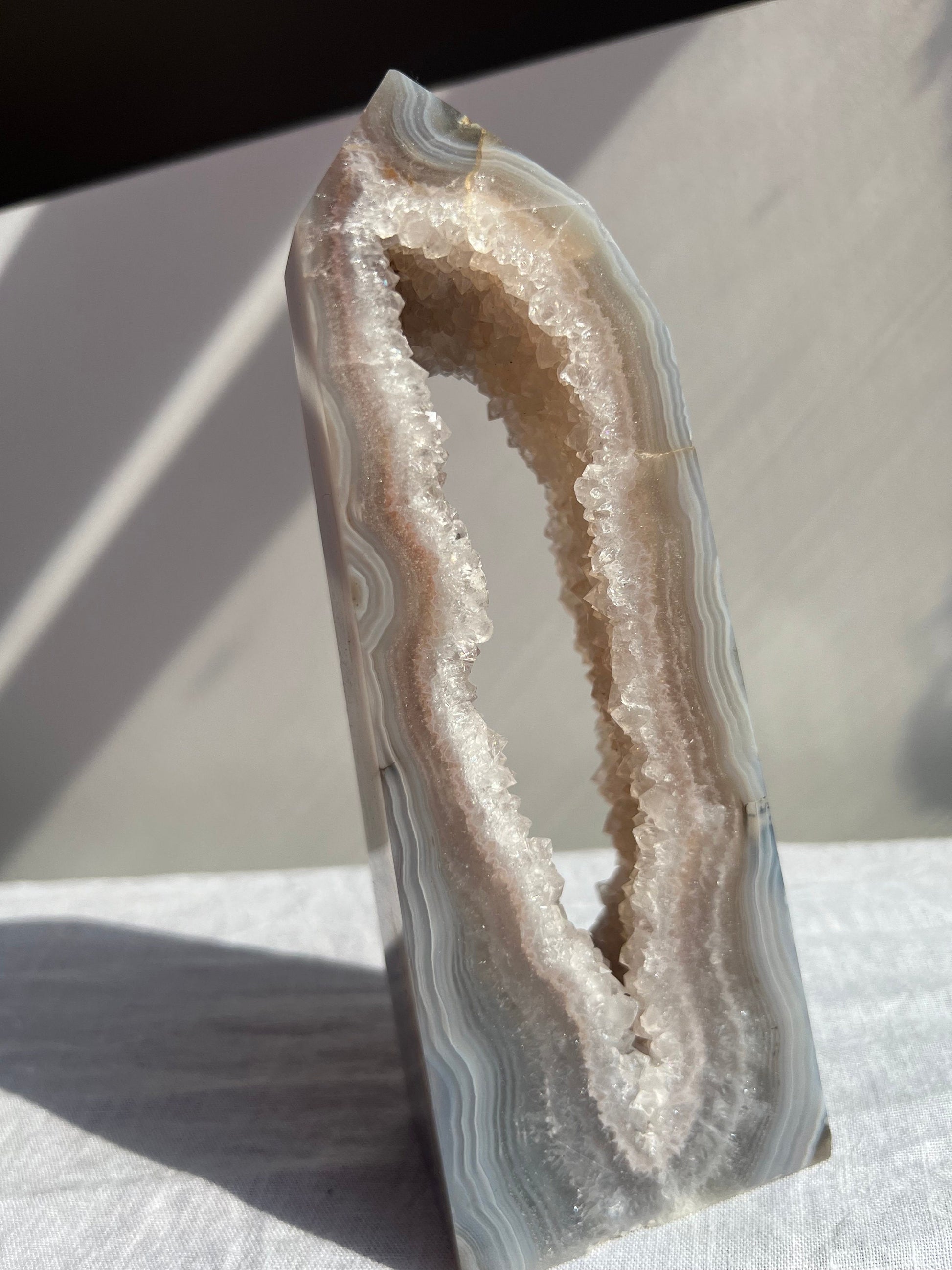 Gorgeous Druzy Agate Tower with Huge Portal | Large