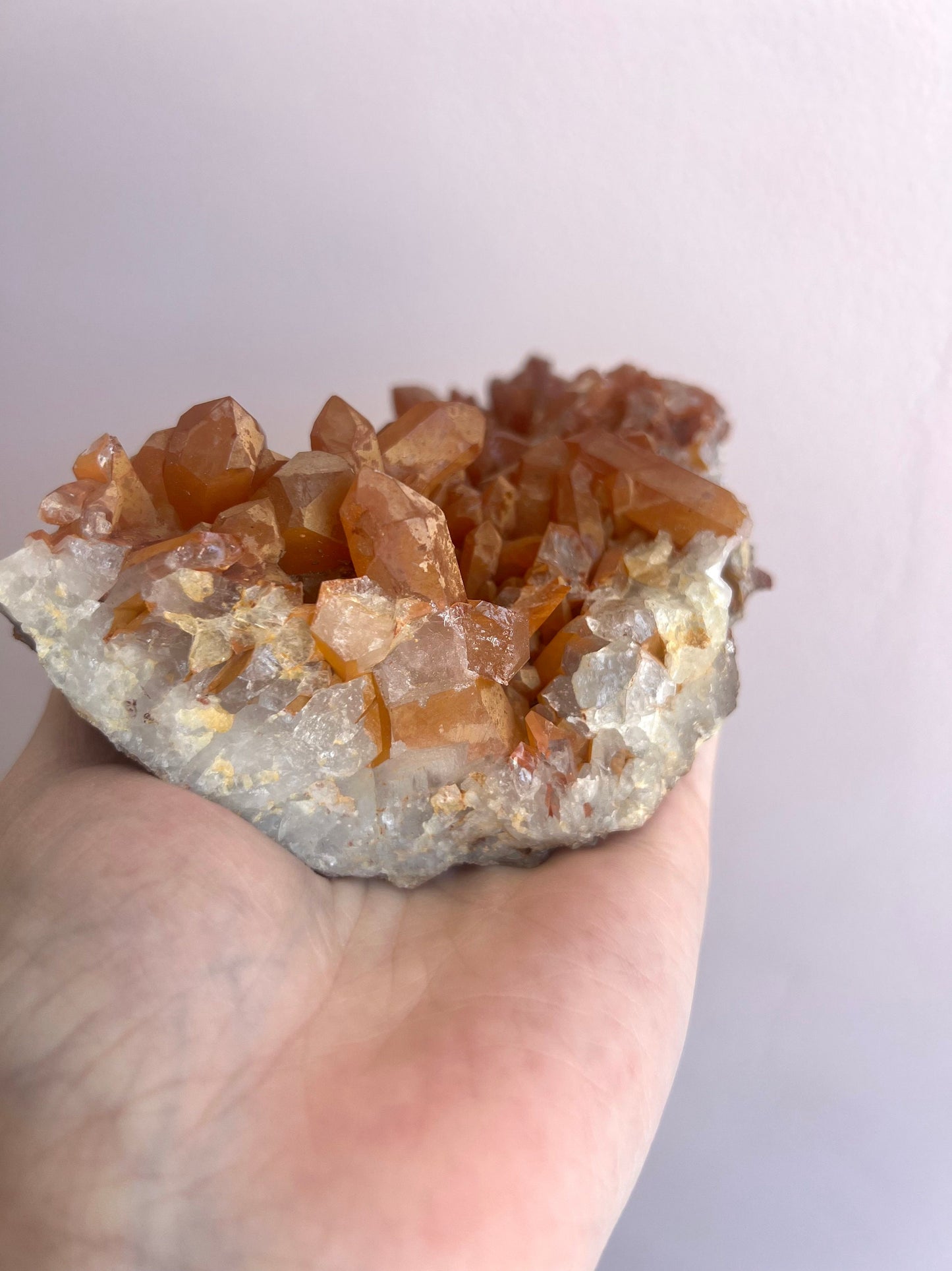 Tangerine Quartz Cluster Large | Raw Tangerine Quartz Cluster from Brazil