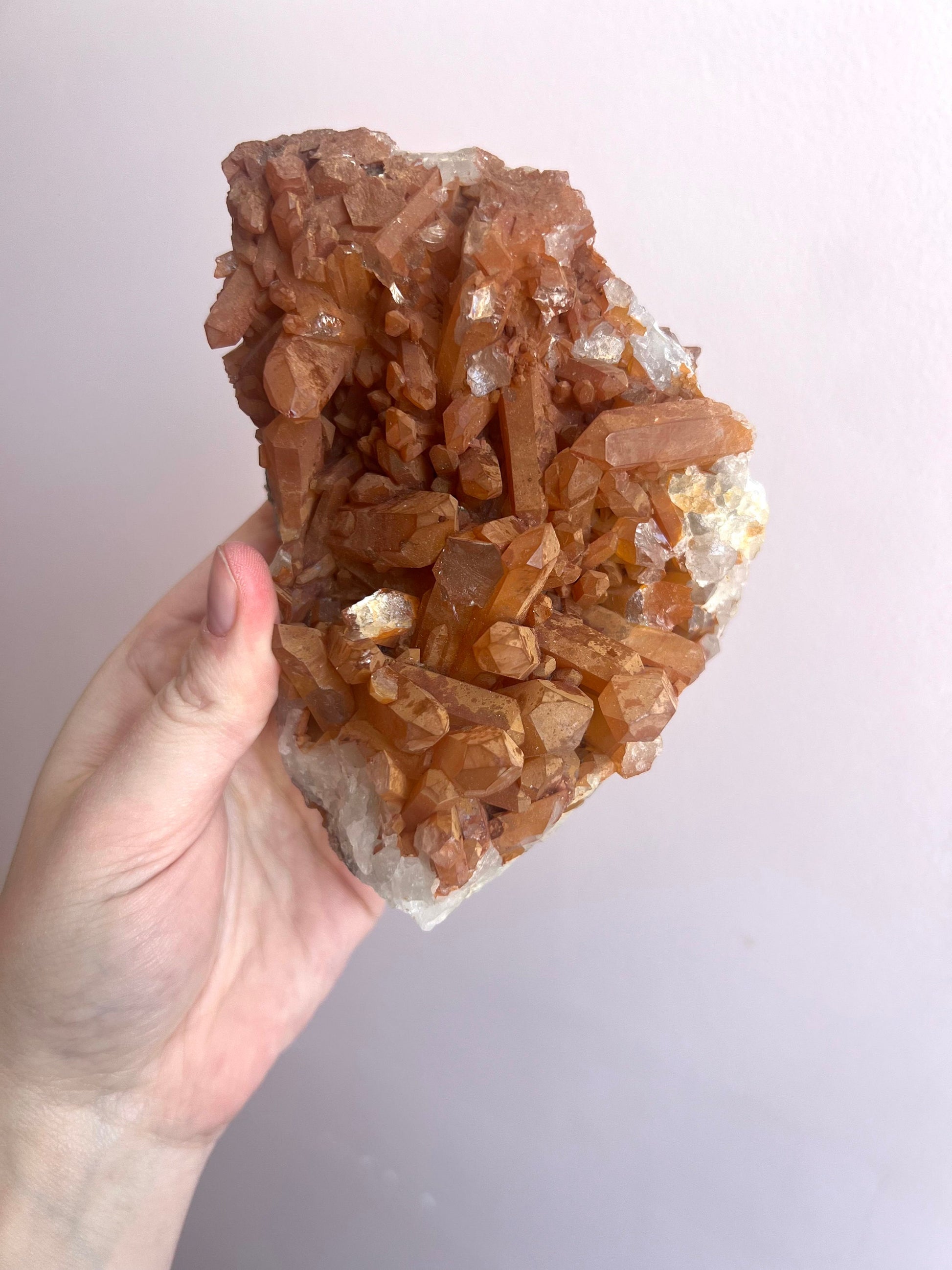 Tangerine Quartz Cluster Large | Raw Tangerine Quartz Cluster from Brazil