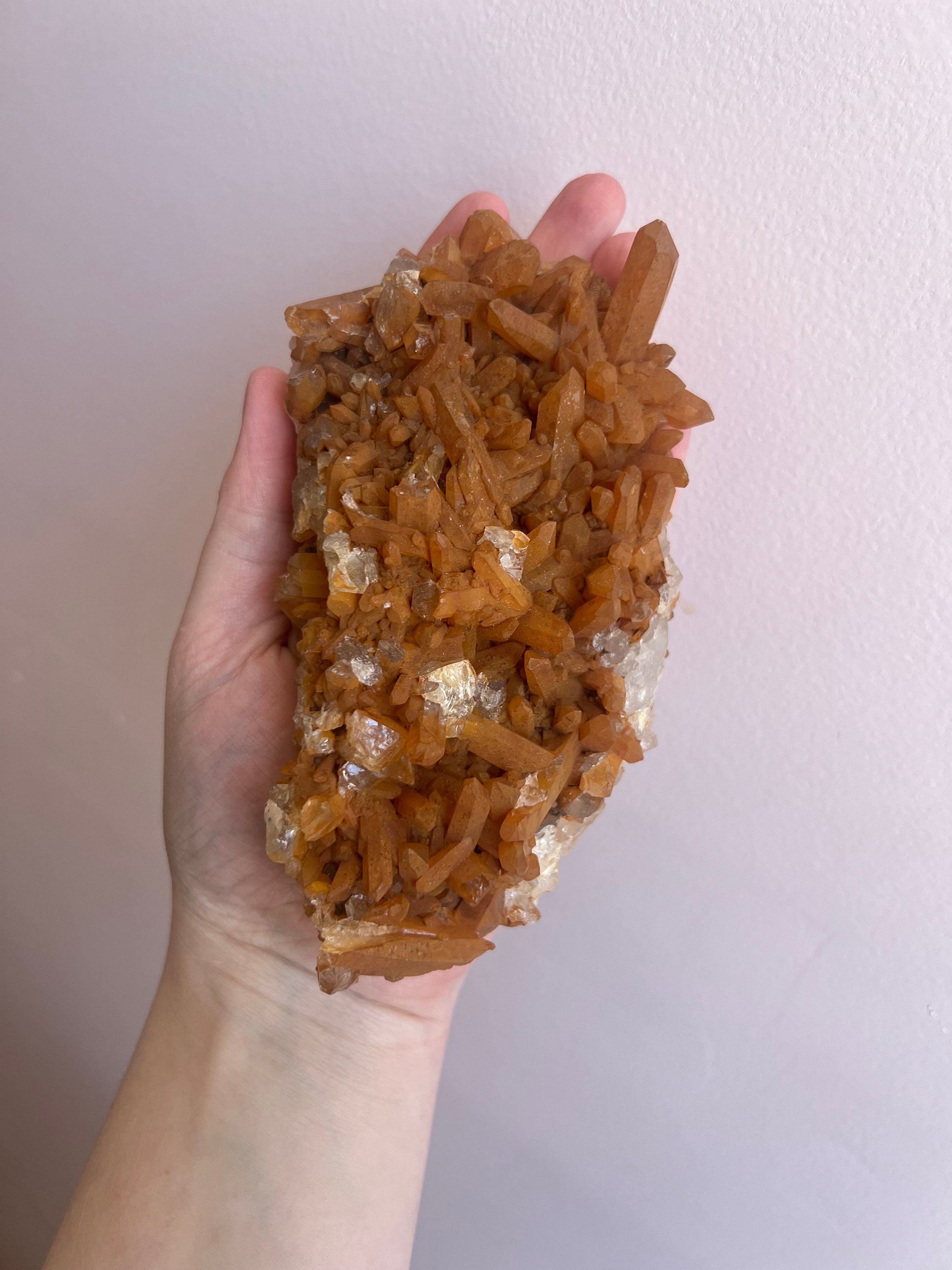 Tangerine Quartz Cluster Large | Raw Tangerine Quartz Cluster from Brazil