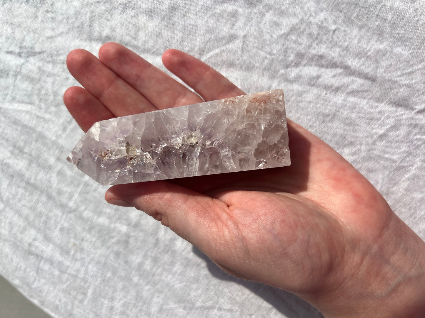 Stunning Pink Amethyst with Flower Agate Tower 4β Pink Flower Amethyst Obelisk