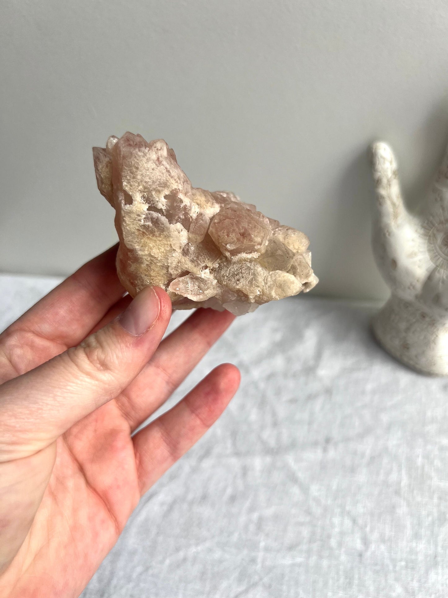 Gorgeous Pink Scarlett Temple Lemurian Cluster from Brazil