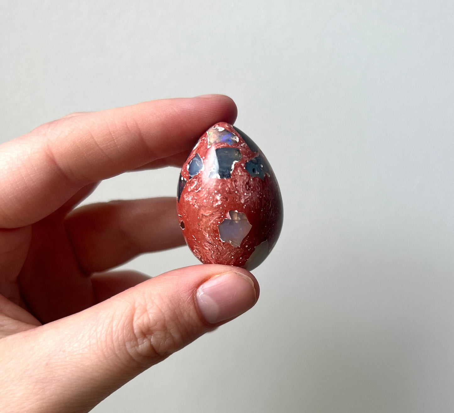 Beautiful Cantera Opal Egg Carving from Mexico