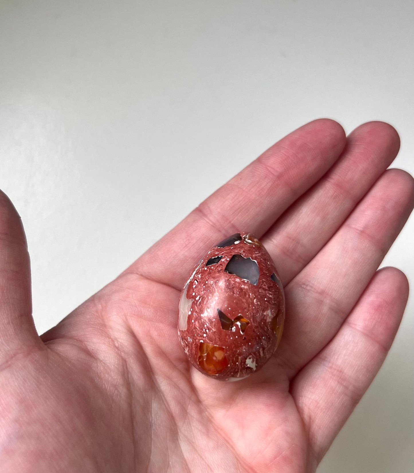 Beautiful Cantera Opal Egg Carving from Mexico