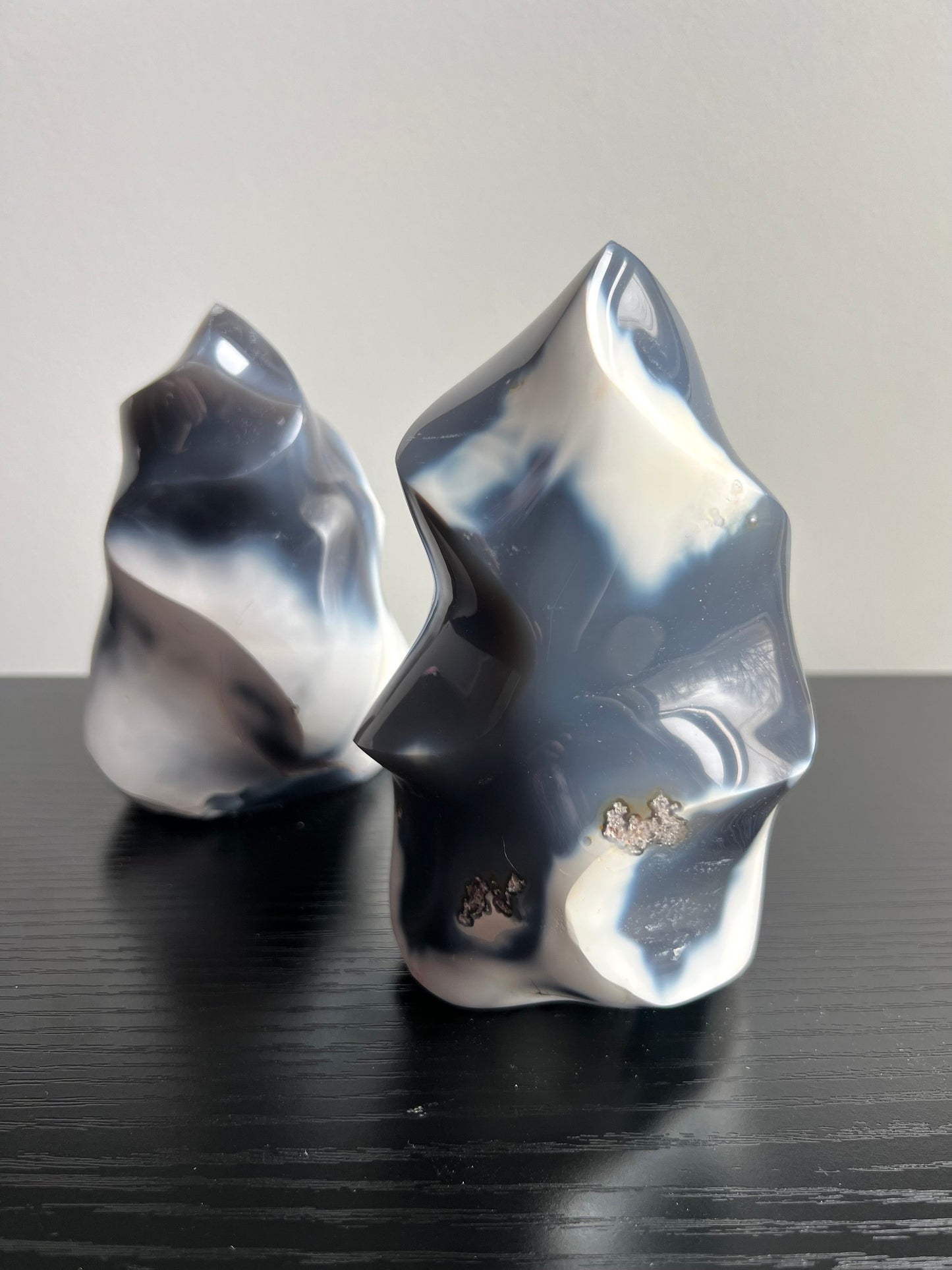 Stunning Orca Agate Flame | Blue Chalcedony Agate aka Orca Stone Flame Carving