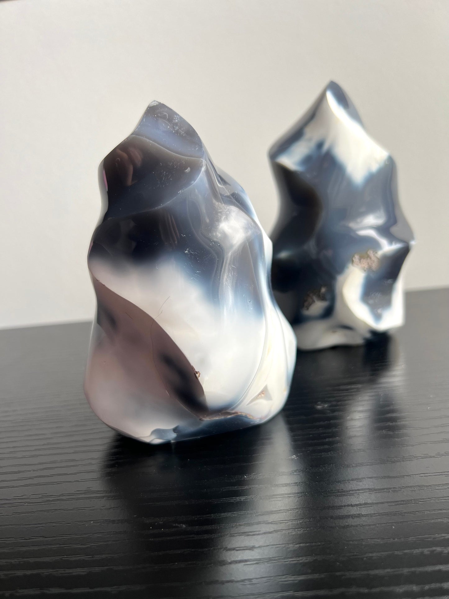 Stunning Orca Agate Flame | Blue Chalcedony Agate aka Orca Stone Flame Carving