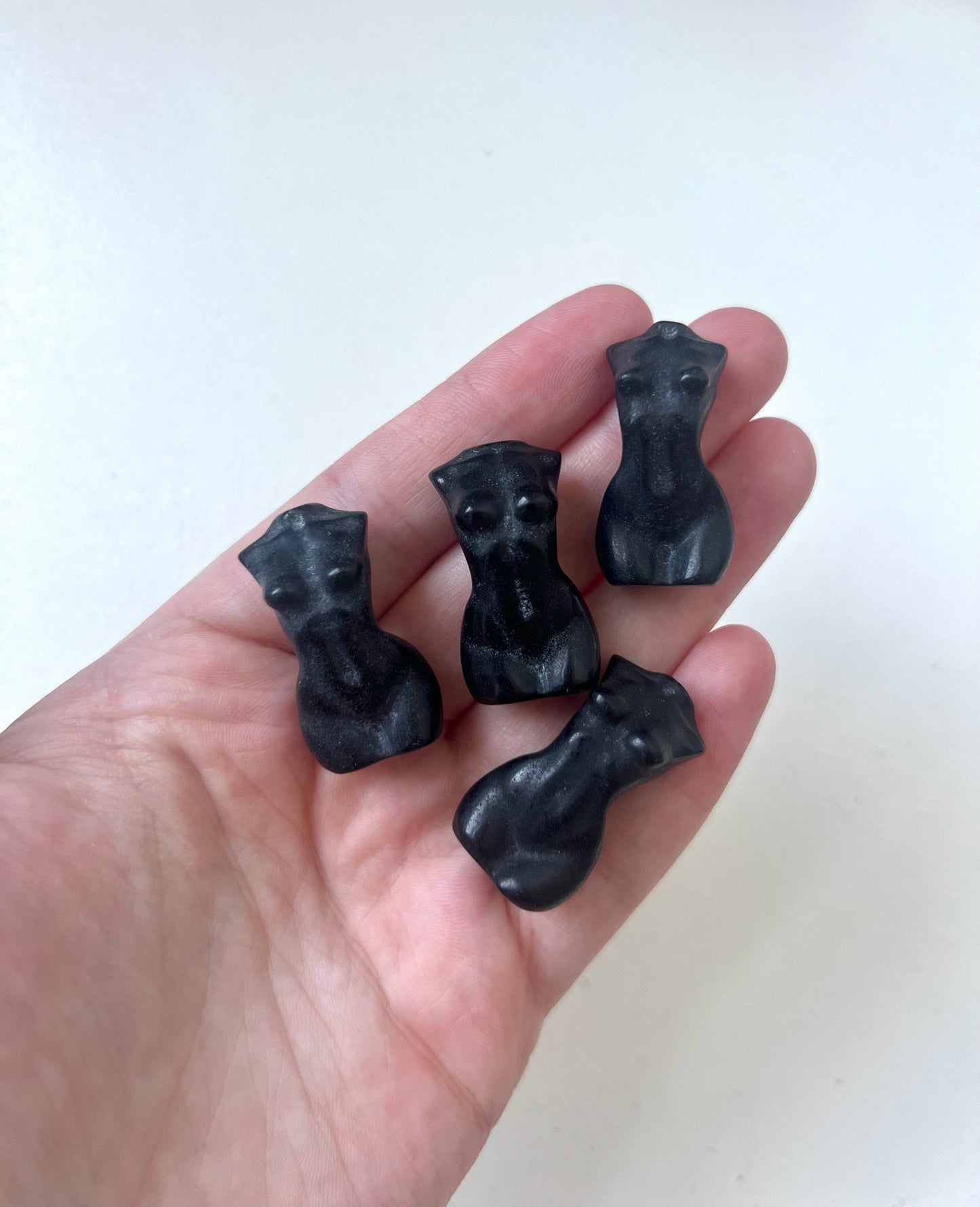 Mini Black Obsidian Female Torso Carving | Obsidian Lady Body Goddess