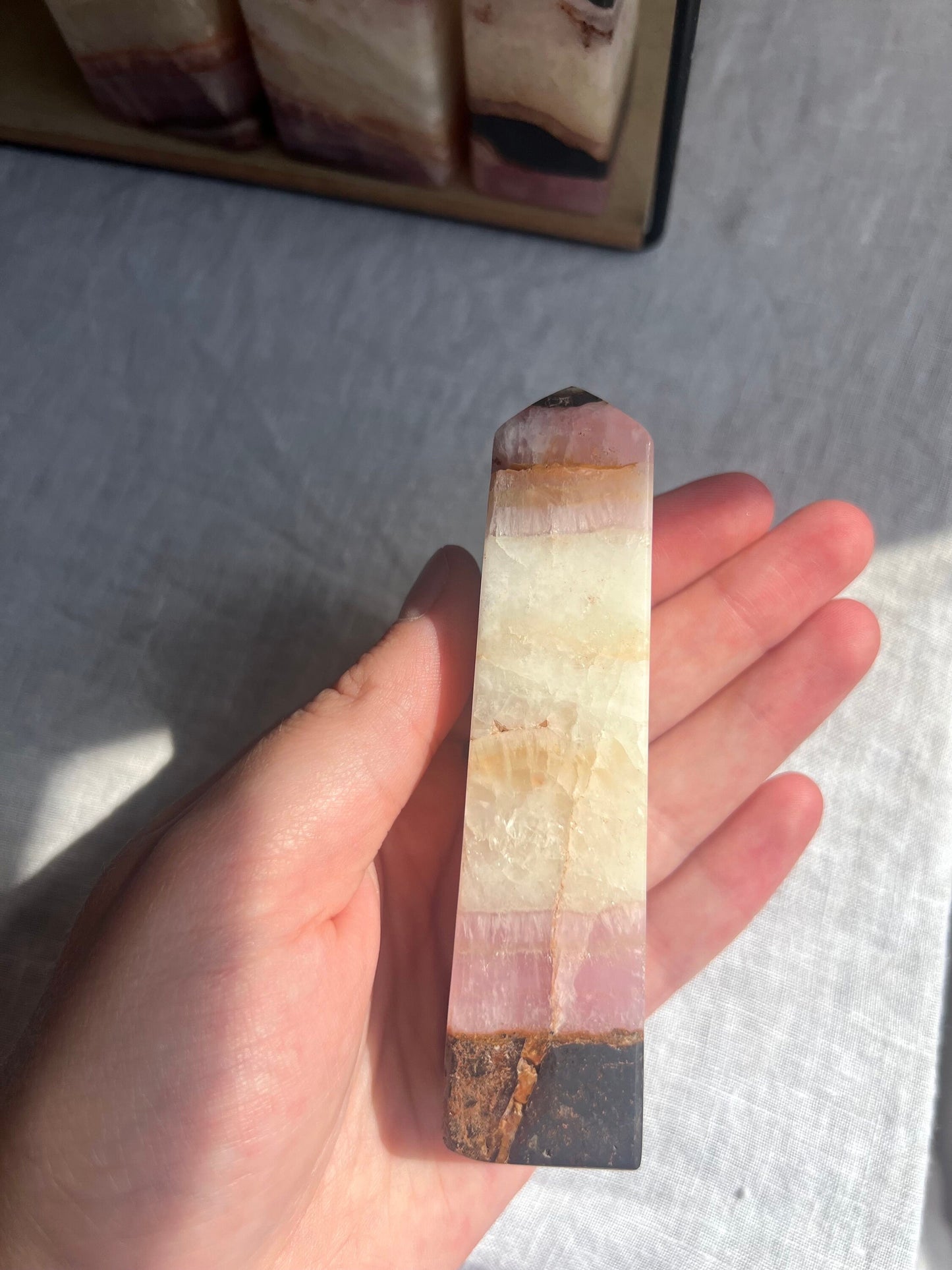 Gorgeous Pink Aragonite Tower | Banded Pink Aragonite Obelisk