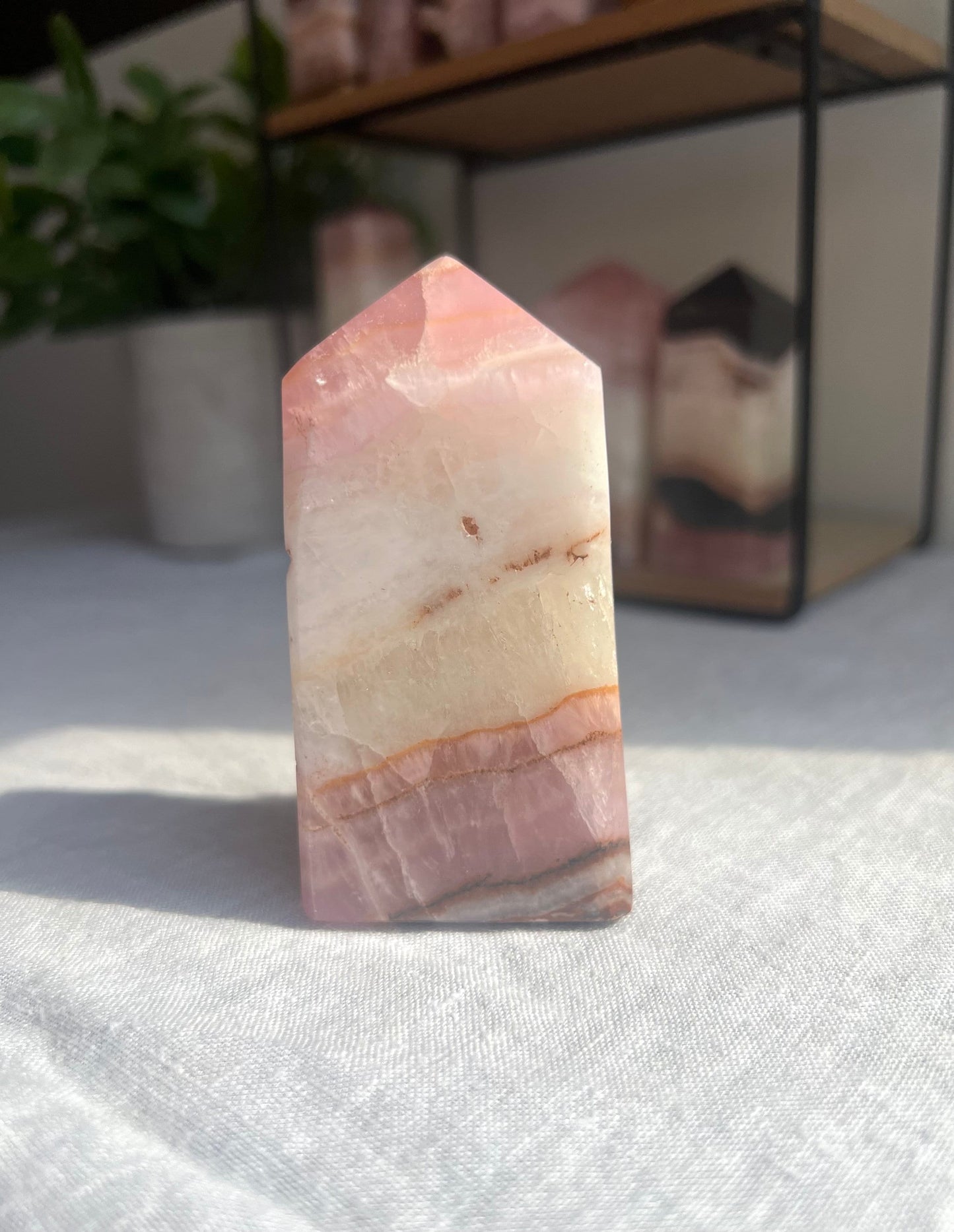 Gorgeous Pink Aragonite Tower | Banded Pink Aragonite Obelisk from Pakistan