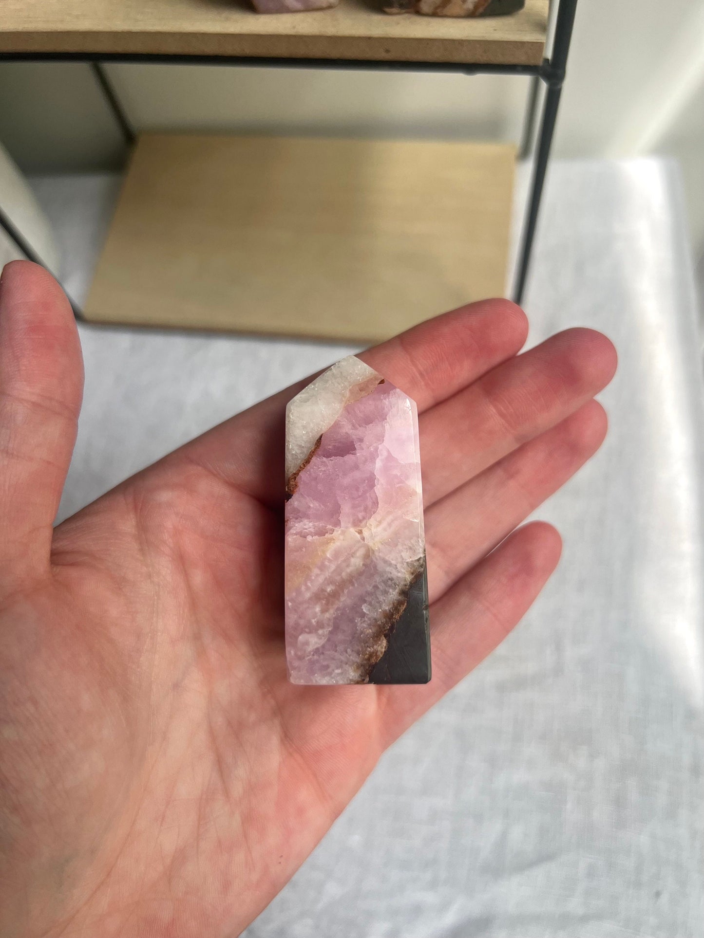 Gorgeous Pink Aragonite Tower | Banded Pink Aragonite Obelisk