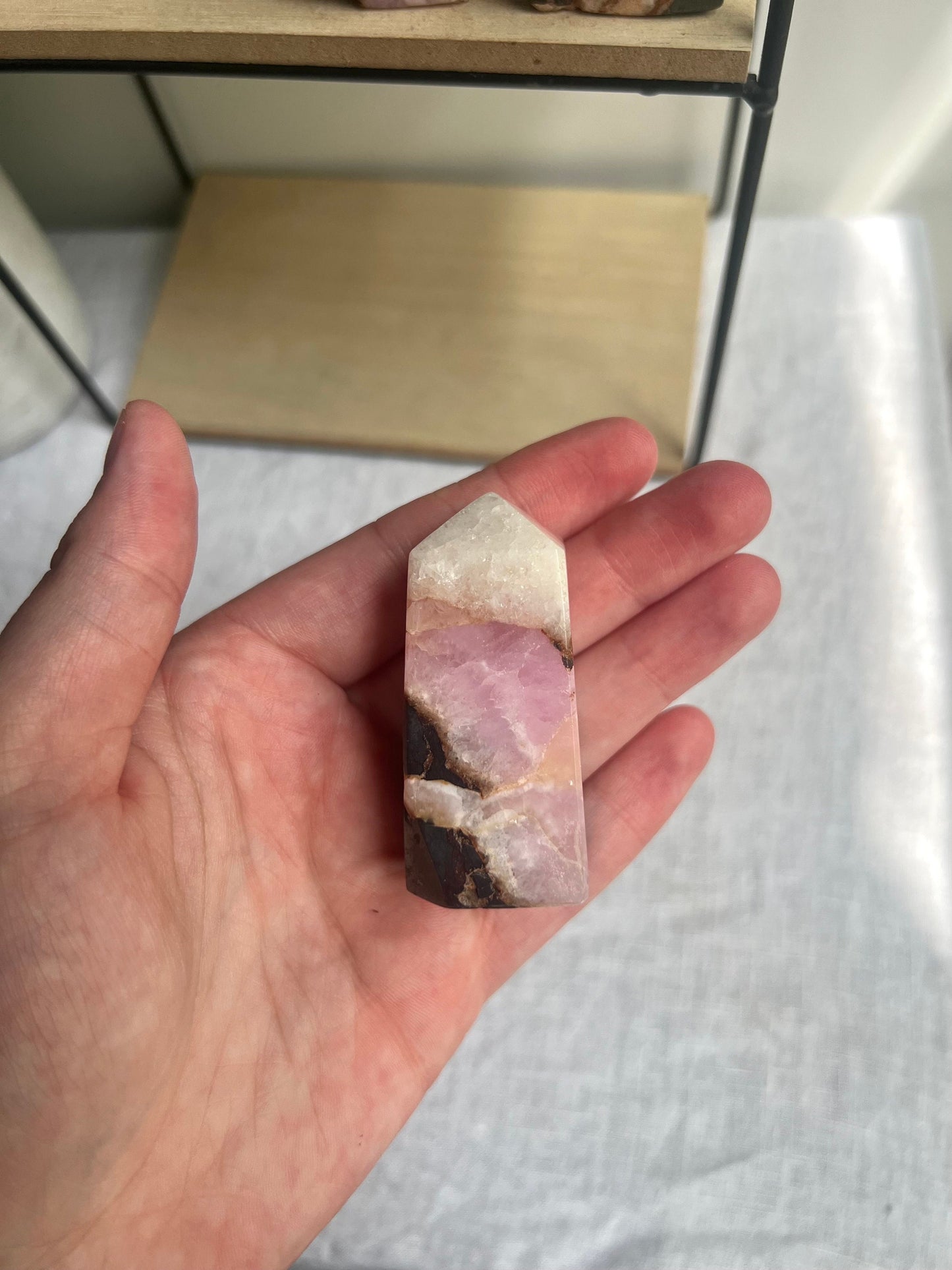 Gorgeous Pink Aragonite Tower | Banded Pink Aragonite Obelisk