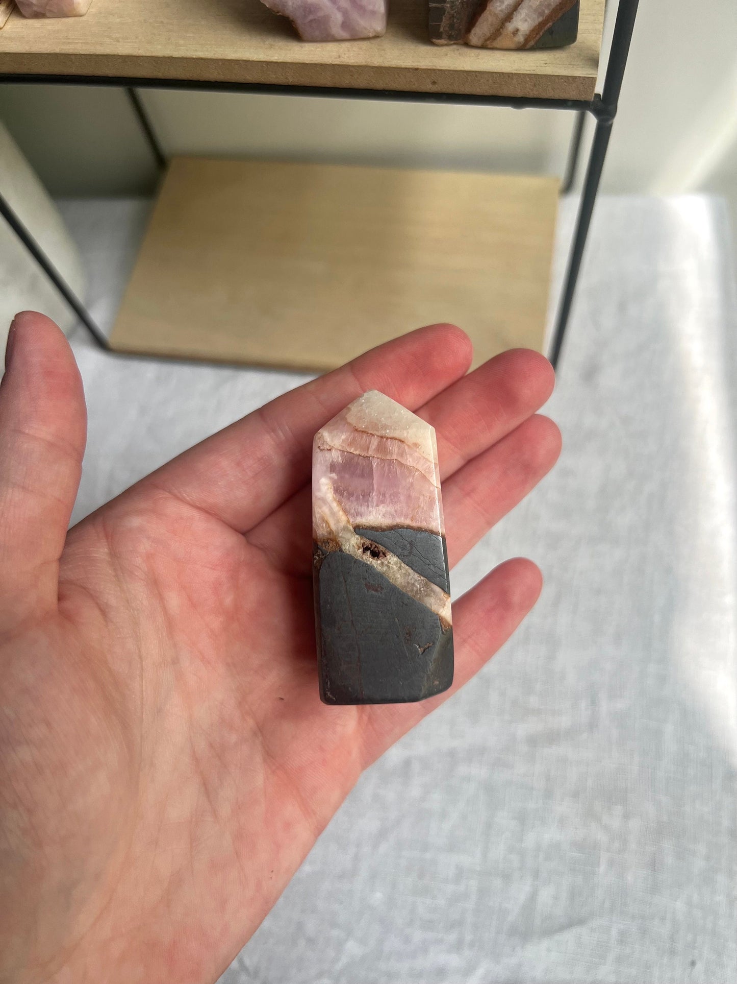Gorgeous Pink Aragonite Tower | Banded Pink Aragonite Obelisk