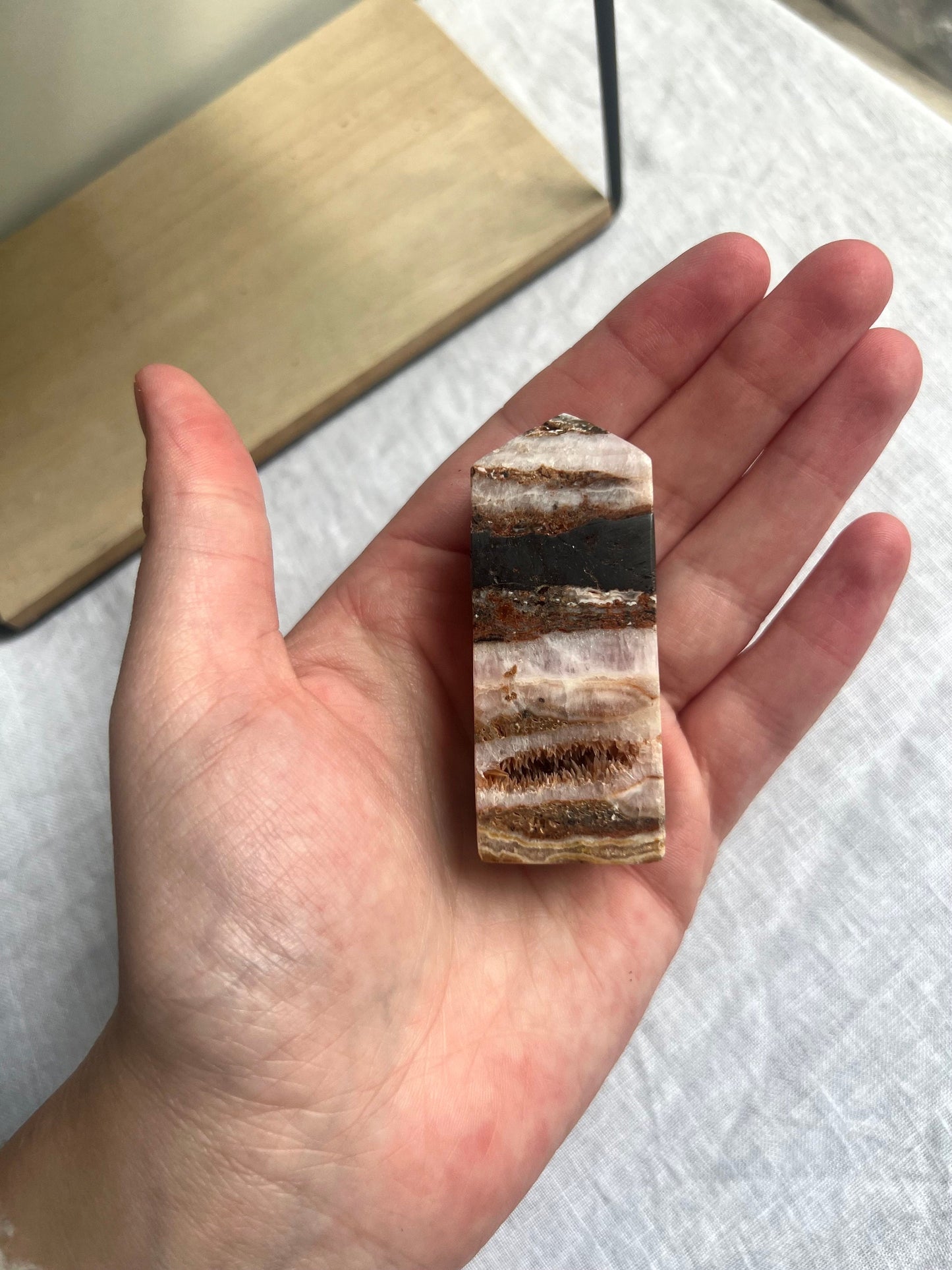 Gorgeous Pink Aragonite Tower | Banded Pink Aragonite Obelisk