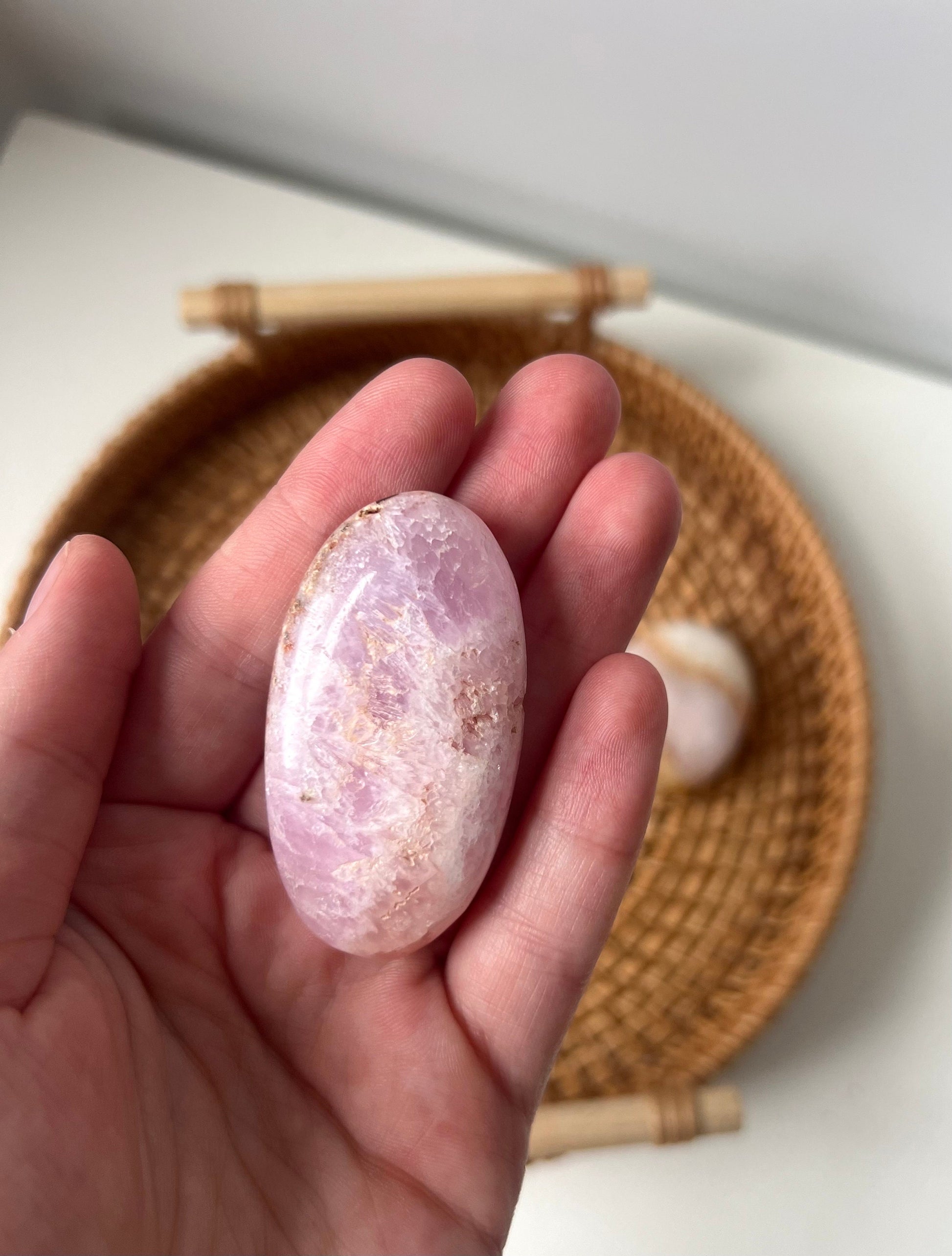 Beautiful Pink Aragonite Palm Stone From Pakistan